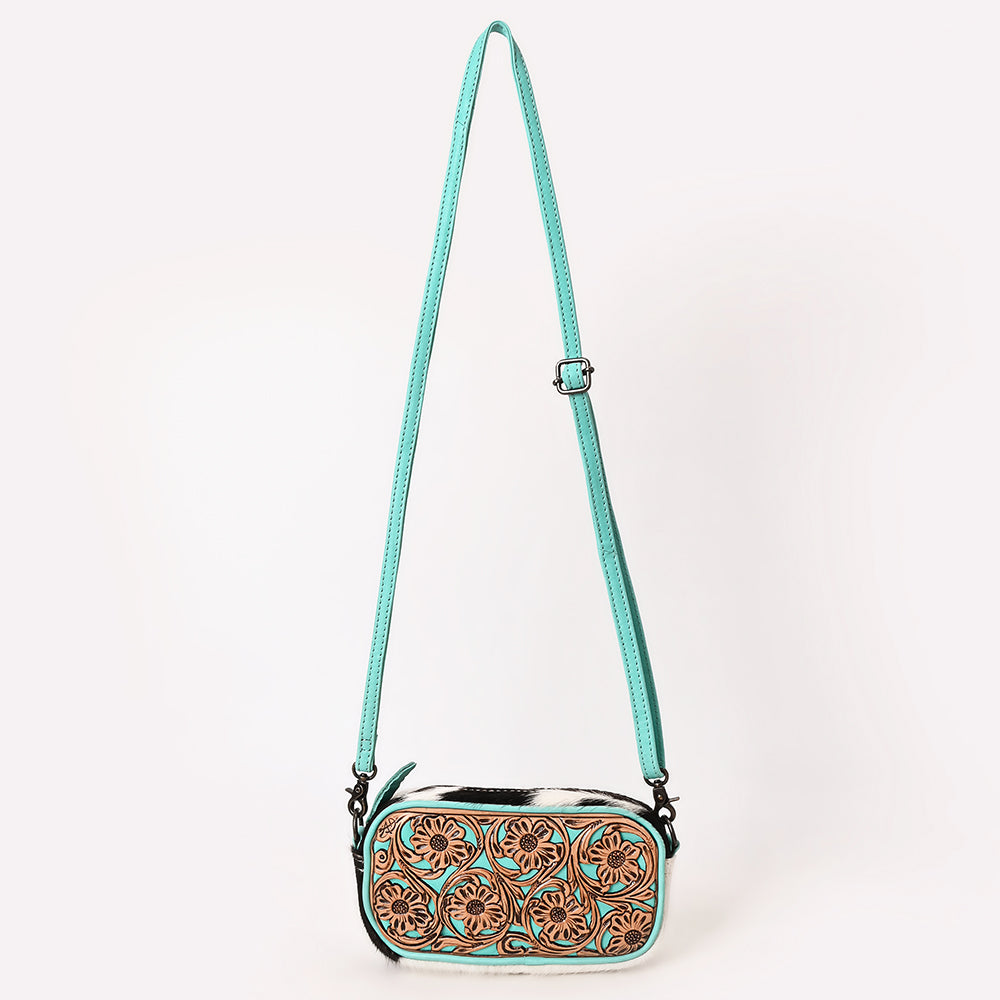 ADBG1528 Genuine Western Leather Crossbody Bag for Women - Hand Tooled Design, Perfect for Casual Outings, Travel & Everyday Use