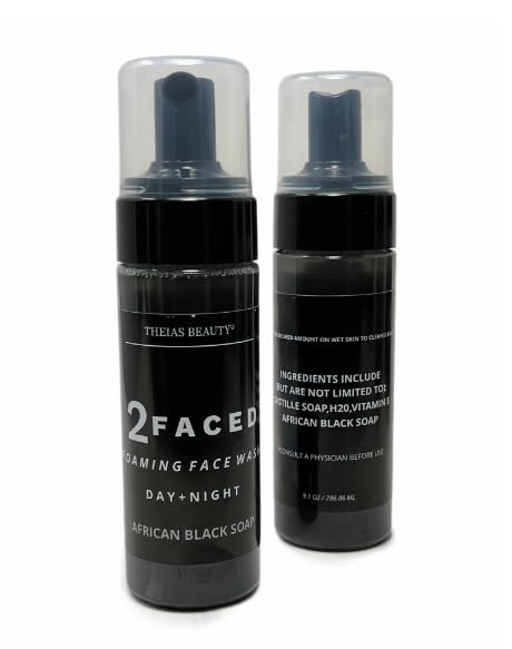 2 Faced African Black Soap - Natural Cleansing Bar for Acne, Eczema & Dark Spots - Perfect for Sensitive Skin & Daily Skincare Routine