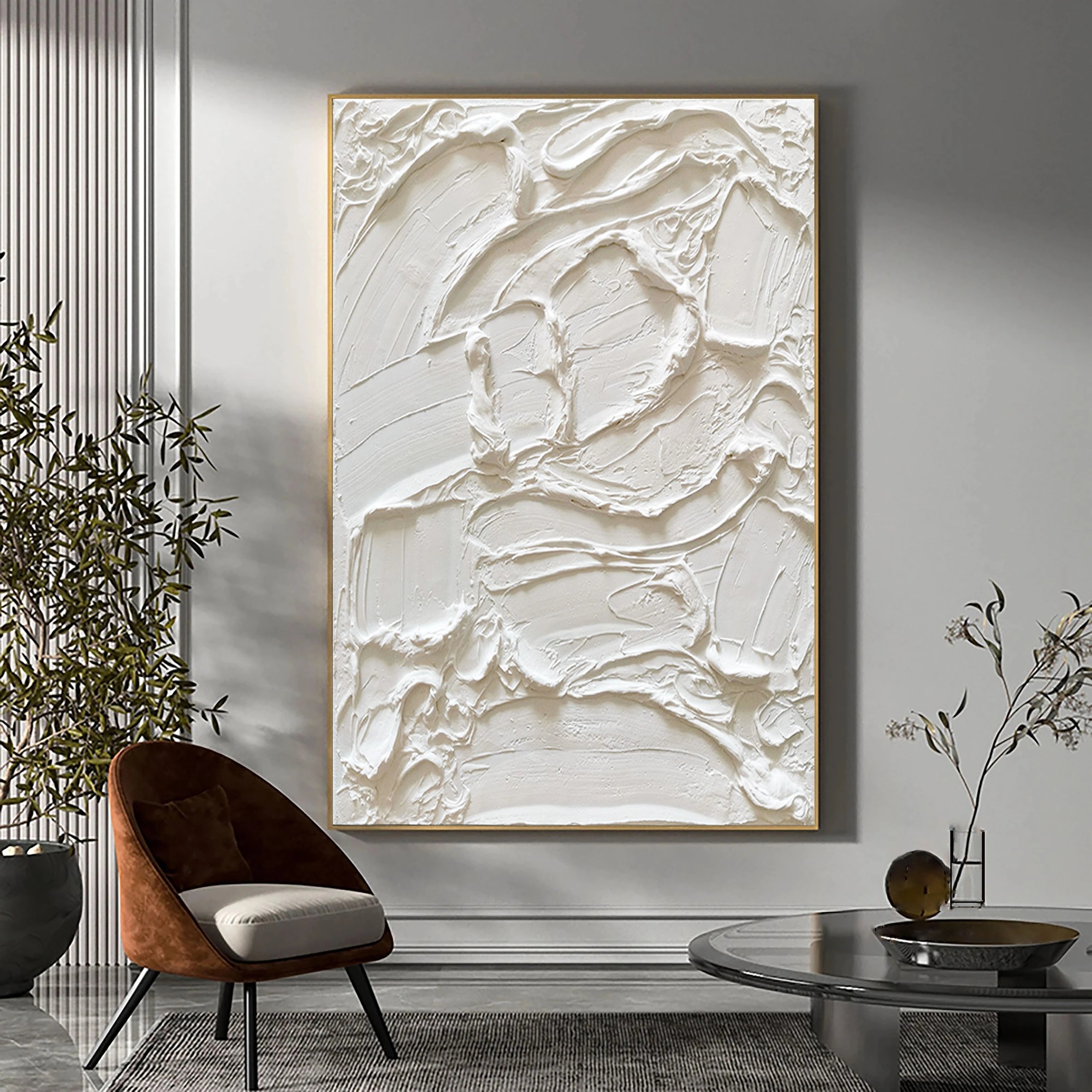 Minimalist Textured Plaster Art Painting - Abstract Wall Decor for Living Room, Bedroom & Office | Modern Home Artwork #MM035
