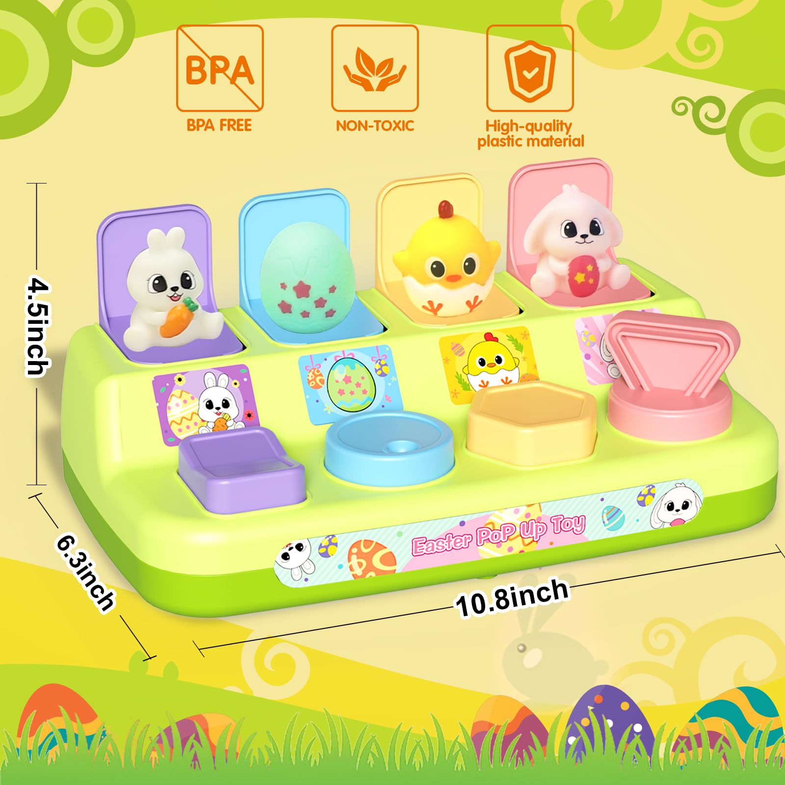 Interactive Pop Up Toys for Toddlers - Montessori Cause & Effect Learning Toys for Babies 18-24 Months - Easter Basket Stuffers & Toddler Gifts for 1-2 Year Olds - Perfect for Early Childhood Development & Sensory Play