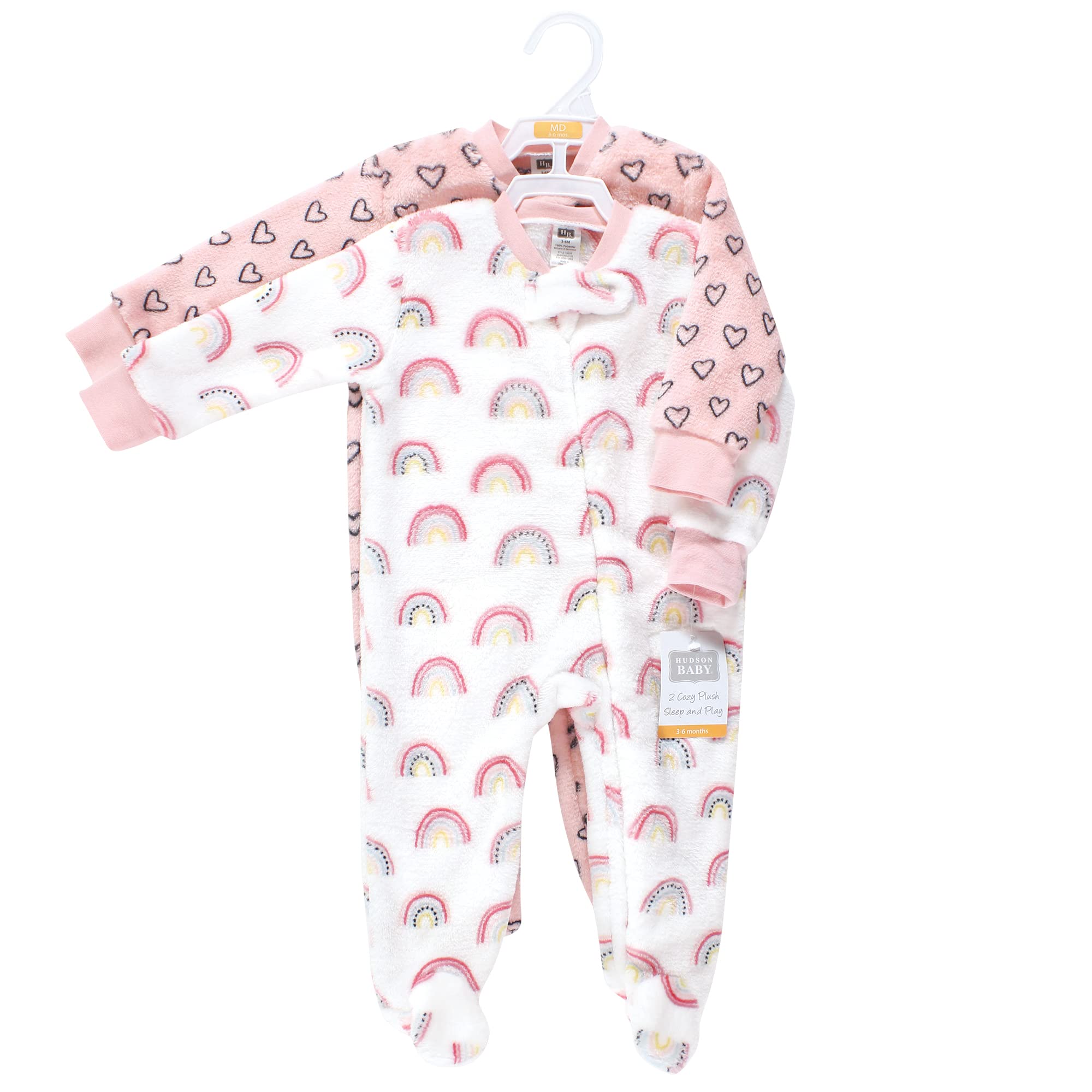 Hudson Baby Girls' Soft Plush Sleep and Play Outfit - Cozy & Comfortable for Newborns, Infants & Toddlers - Perfect for Naptime, Bedtime & Playtime