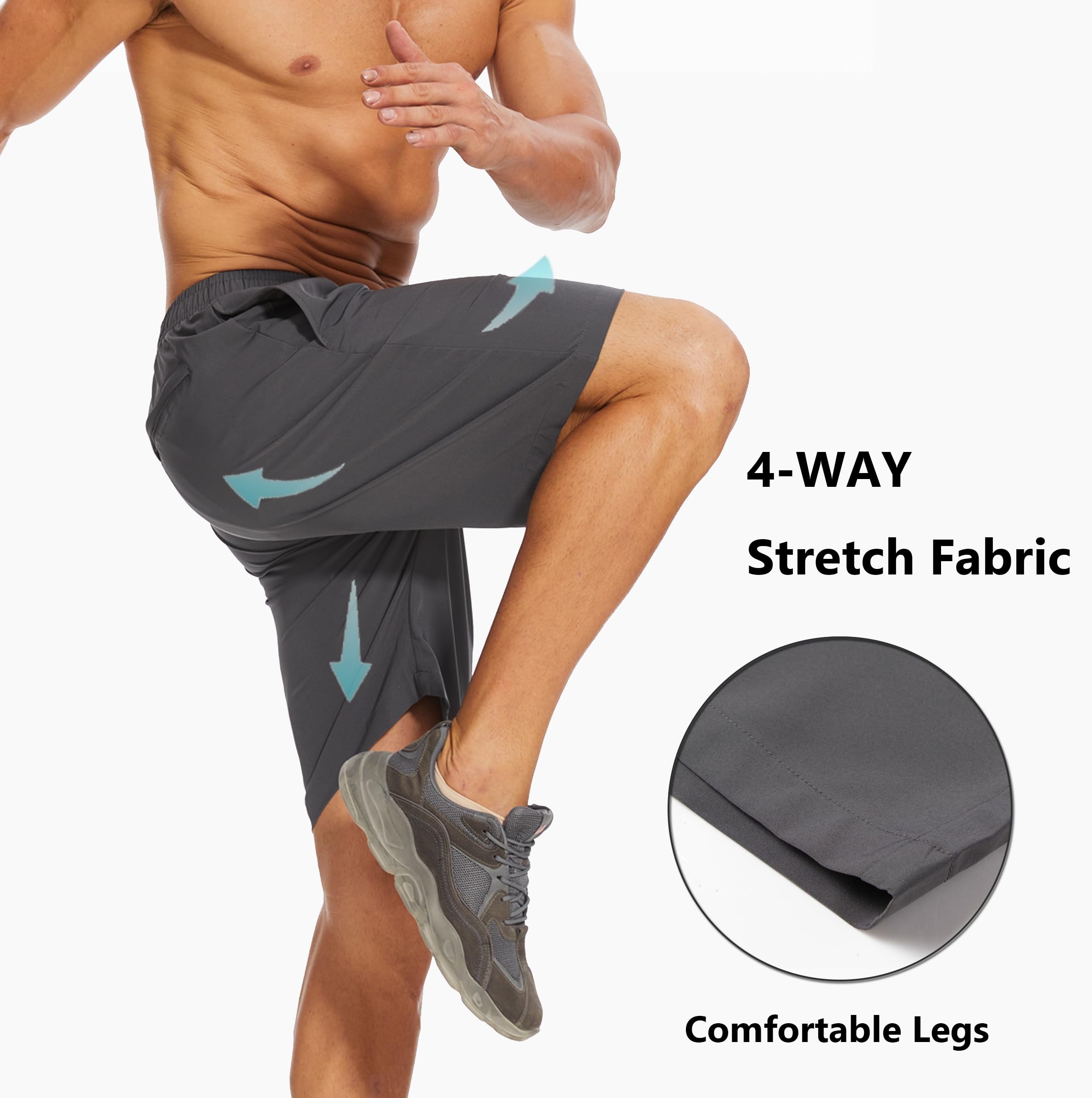VCansion Men's Quick Dry Hiking Shorts - Lightweight Outdoor Sports Shorts for Running, Swimming & Skateboarding - Perfect for Camping, Travel & Summer Activities