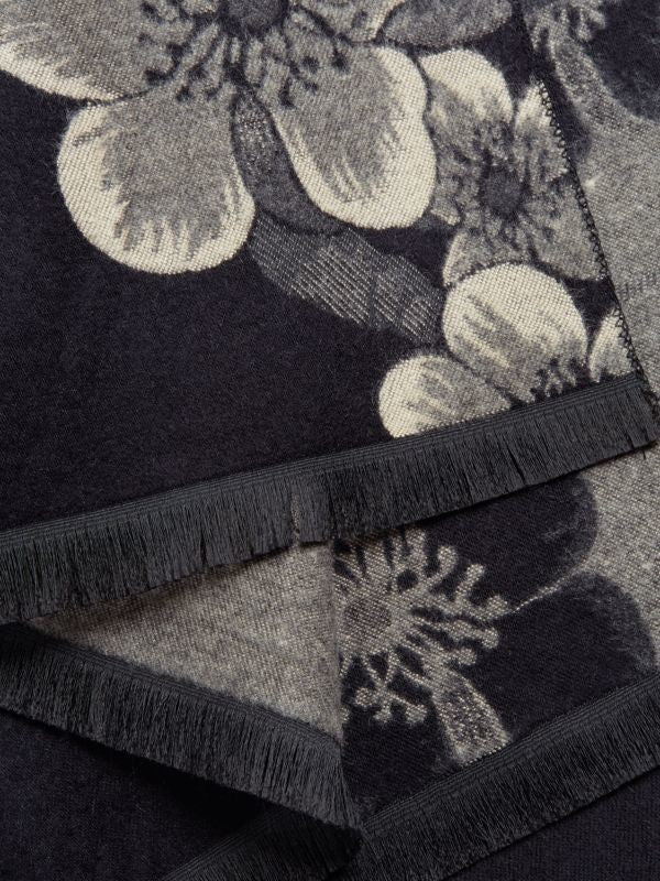 Two-Tone Floral Reversible Scarf - Soft Lightweight Womens Fashion Accessory for Spring & Fall Outfits, Travel and Office Wear