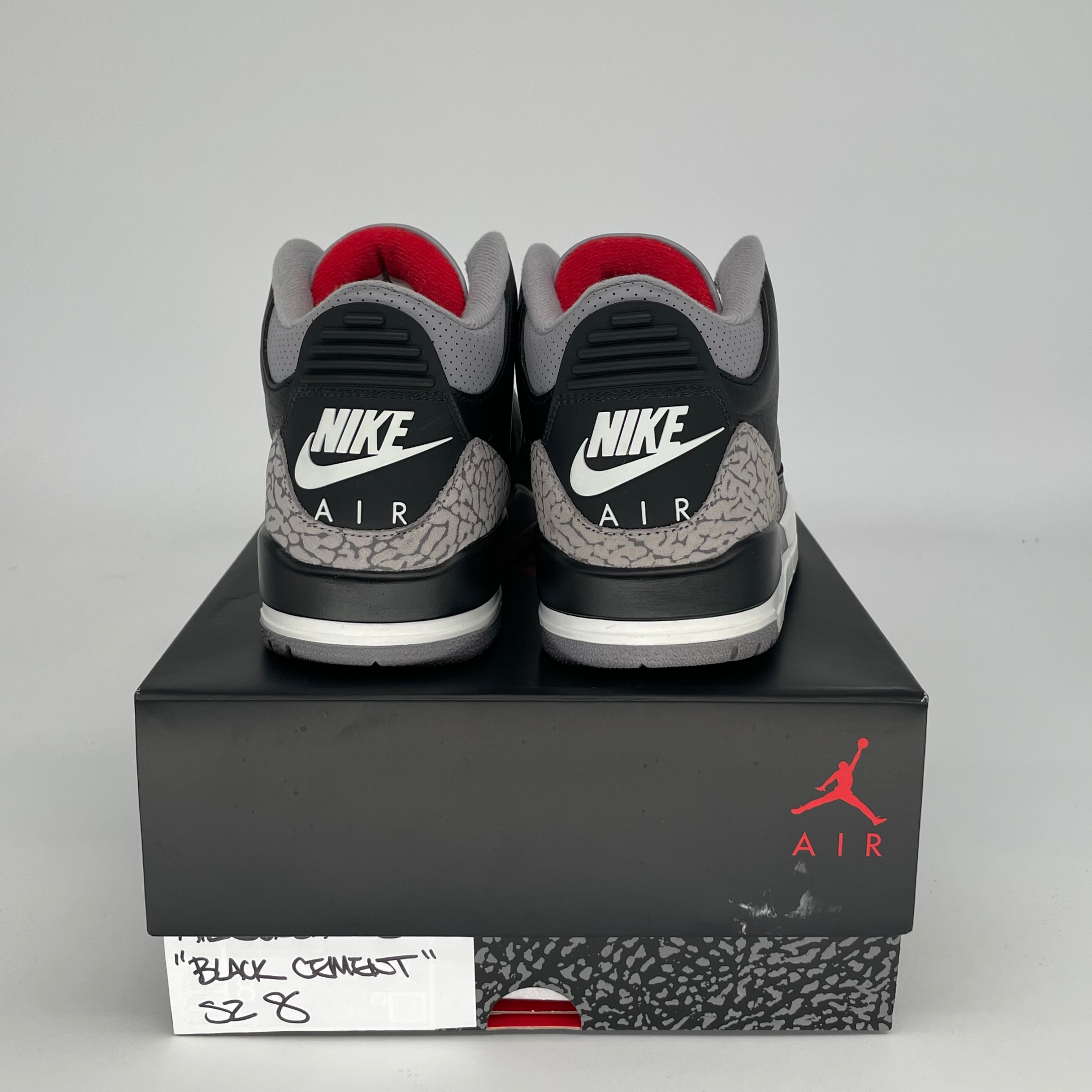 Original Air Jordan 3 Retro 'Black Cement' Men's Basketball Shoes Size 8 (DN3707-010) - Classic Sneakers for Streetwear & Basketball Games