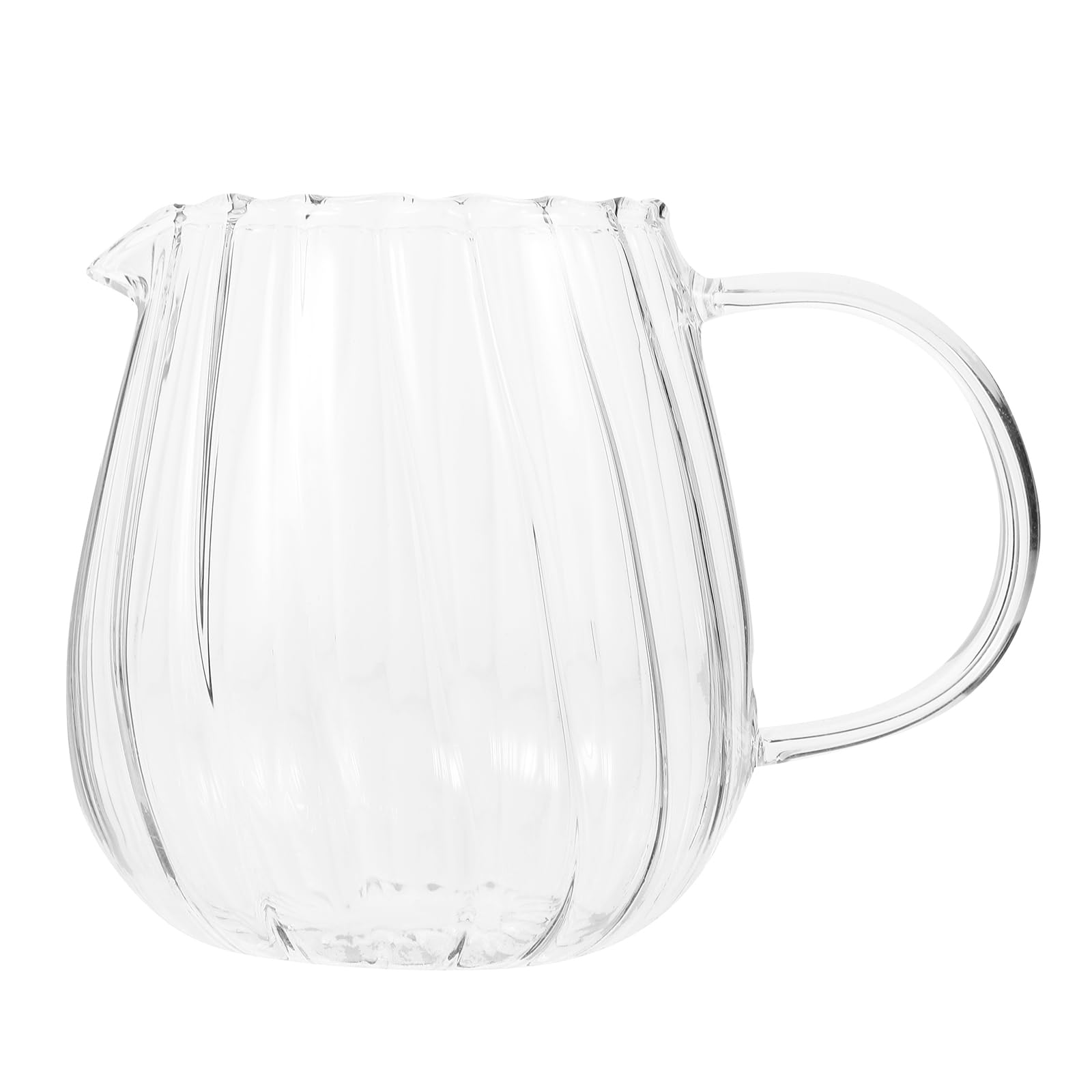 Luxshiny Glass Milk Creamer Pitcher - Small Wave Design Creamer & Sauce Pitcher for Coffee, Tea, and Kitchen Use - Perfect for Home, Cafe, and Restaurant Serving