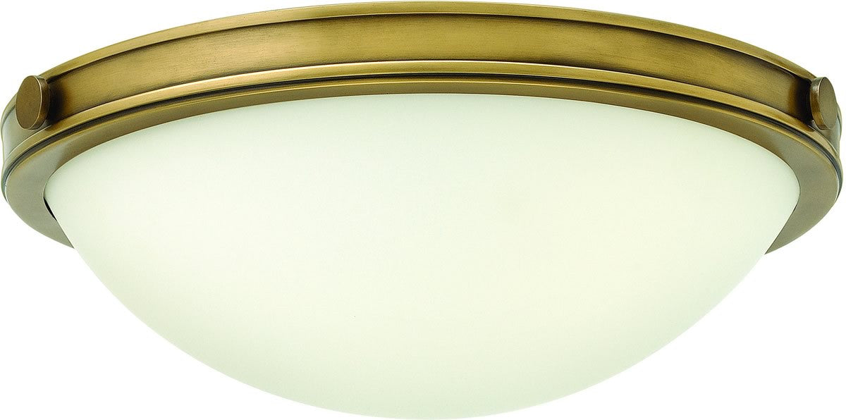 14W Maxwell 2-Light Flush Mount Ceiling Light in Heritage Brass - Perfect for Bedroom, Hallway & Kitchen Lighting