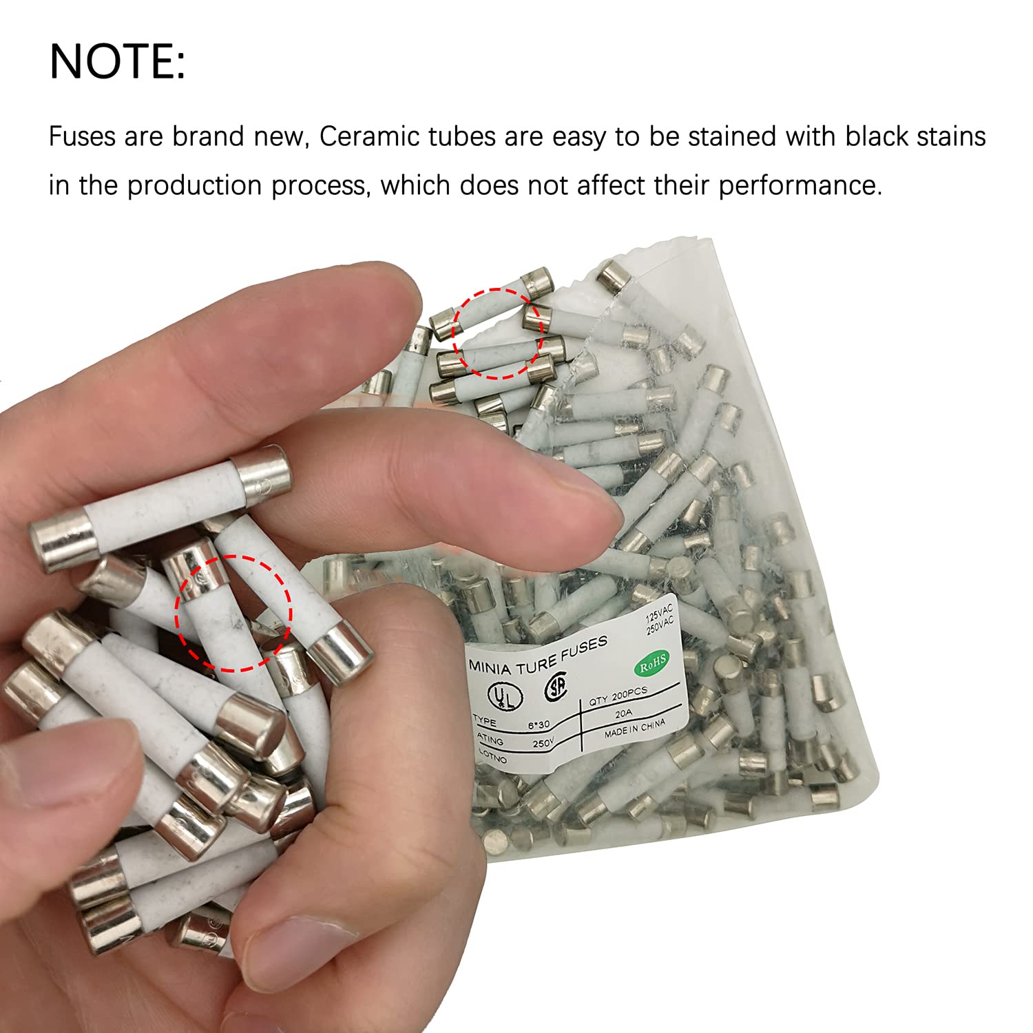 20 Amp 250V Slow-Blow Ceramic Fuse 6x30mm - Universal Microwave Replacement Fuse Compatible with Most Brands (2 Pack) - Perfect for Microwave Oven Repair & Appliance Maintenance