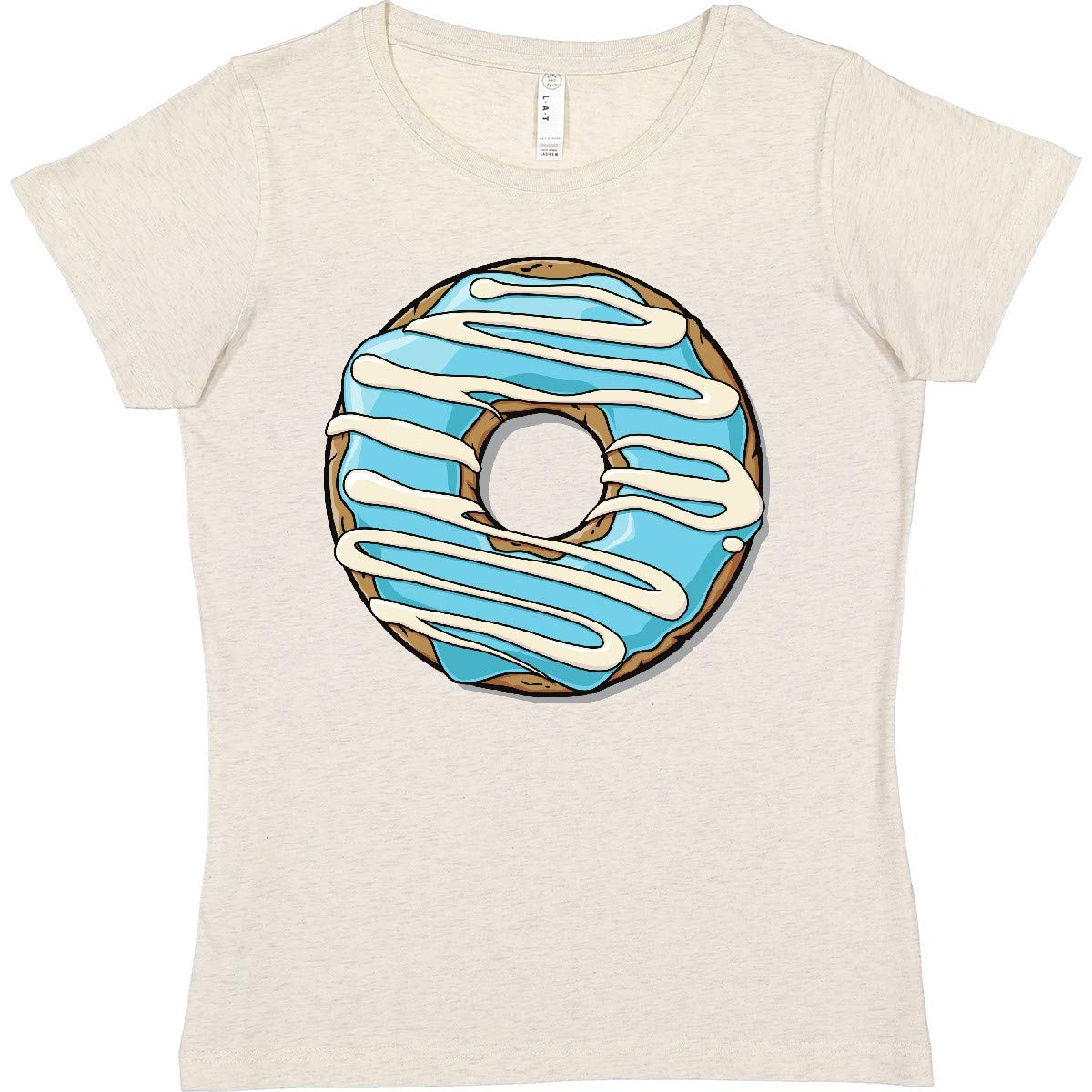 Inktastic Donut Blue Frosting White Icing Women's T-Shirt - Cute Graphic Tee for Casual Wear, Donut Lovers & Fun Outfits | Perfect for Everyday, Parties & Gifts
