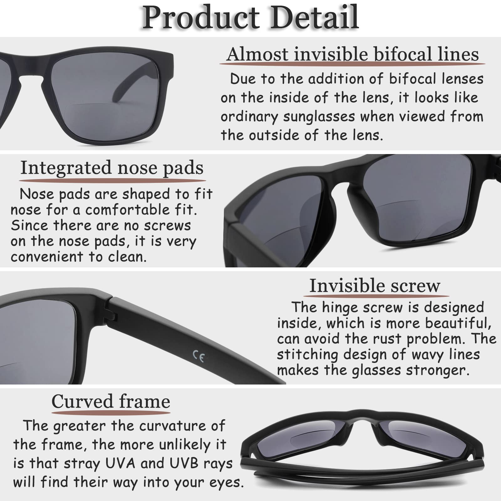 E & R Elegant Rabbit Bifocal Reading Sunglasses for Men - UV Protection Outdoor Fashion Sun Readers - Perfect for Driving, Fishing, and Outdoor Activities