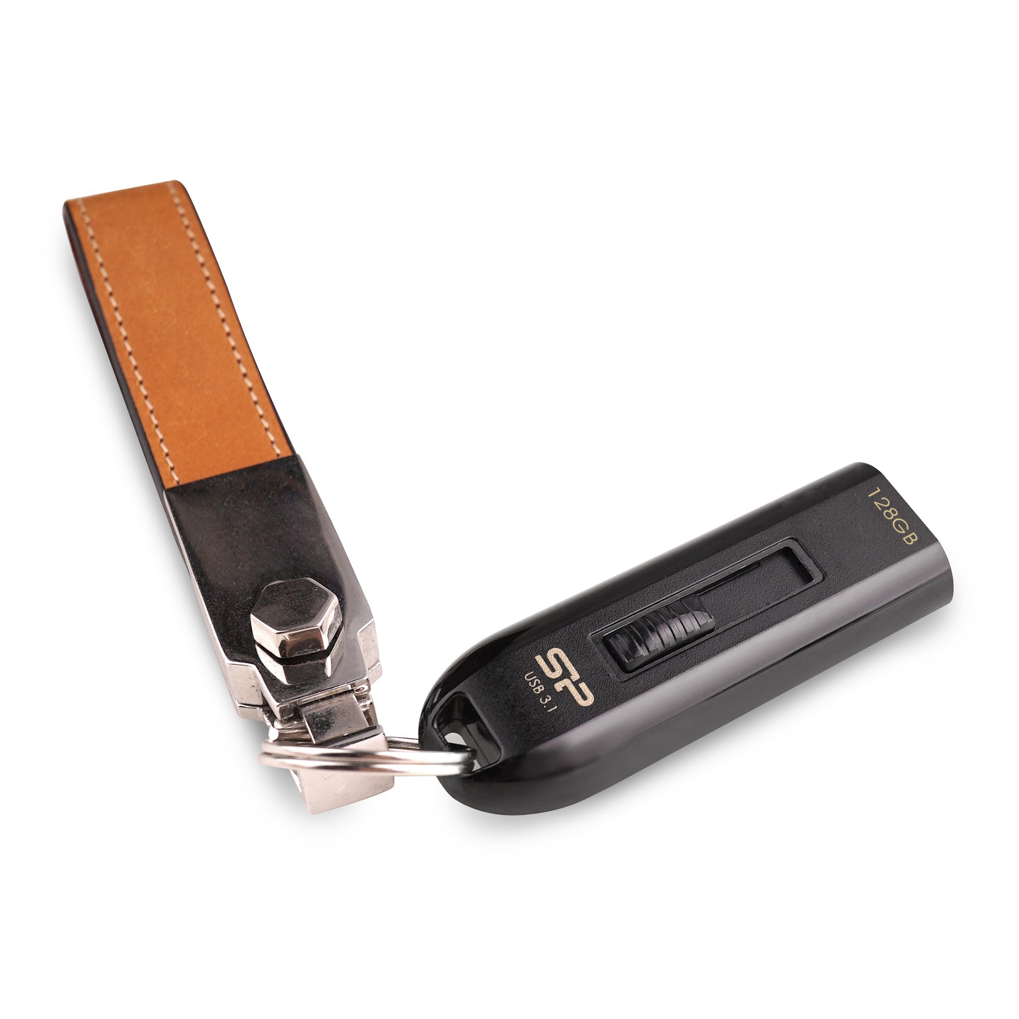 128GB USB 3.1 Flash Drive with Sliding Design - High Speed Data Transfer for PC, Laptop, Mac - Perfect for Work, School, and File Backup (Black, SP128GBUF3B21V1K)