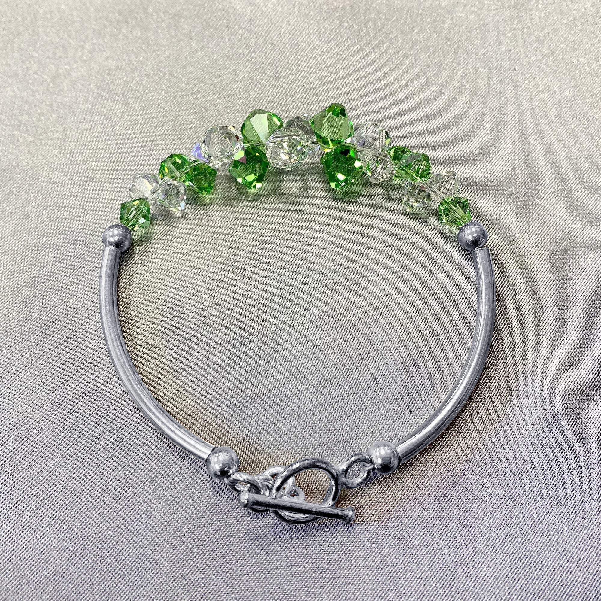 Sterling Silver Bracelet with Austrian Crystals - 7.5