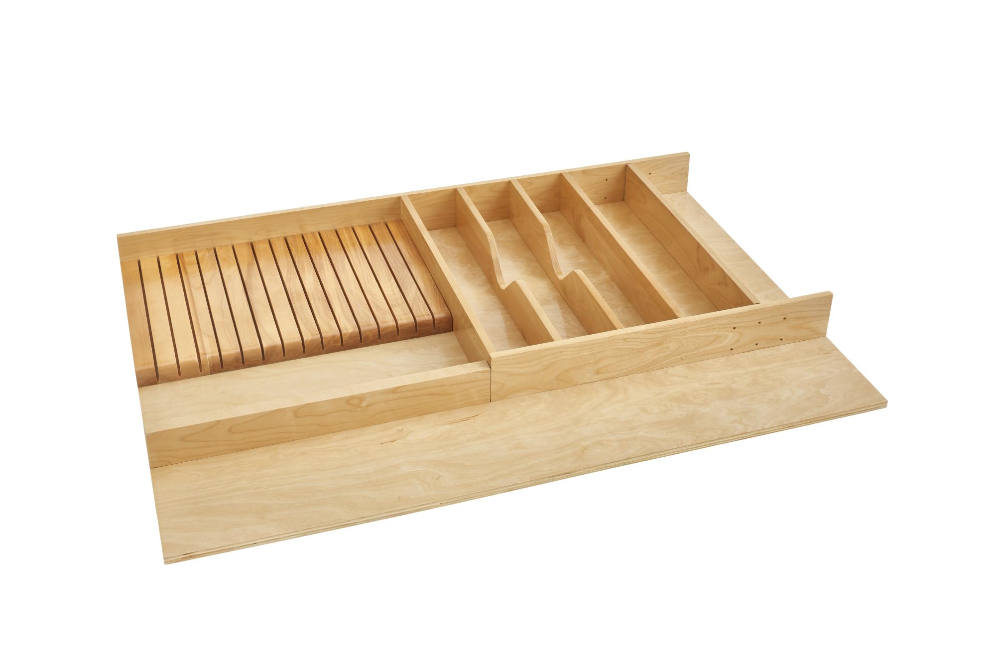 REV-A-SHELF Wooden Customizable Utensil & Knife Block Drawer Organizer - Perfect for Kitchen Drawer Storage and Knife Organization