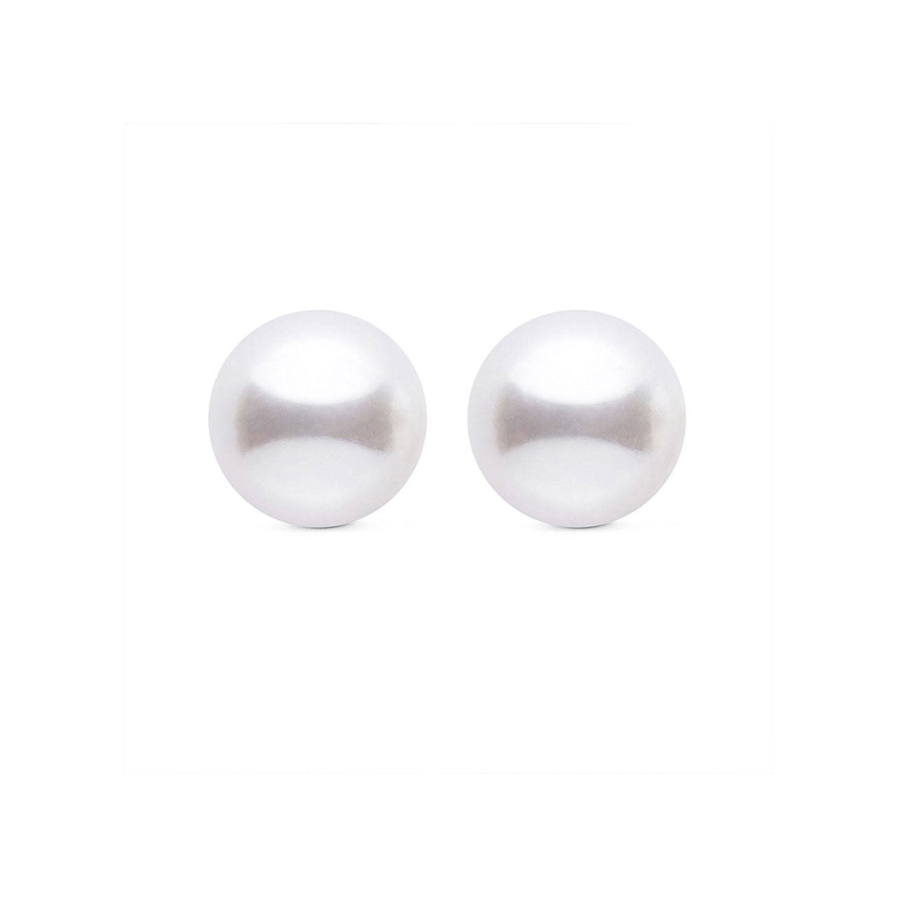 18K Gold Premium Edison White Pearl Stud Earrings KE00020 - Elegant Jewelry for Women, Perfect for Weddings, Parties & Everyday Wear