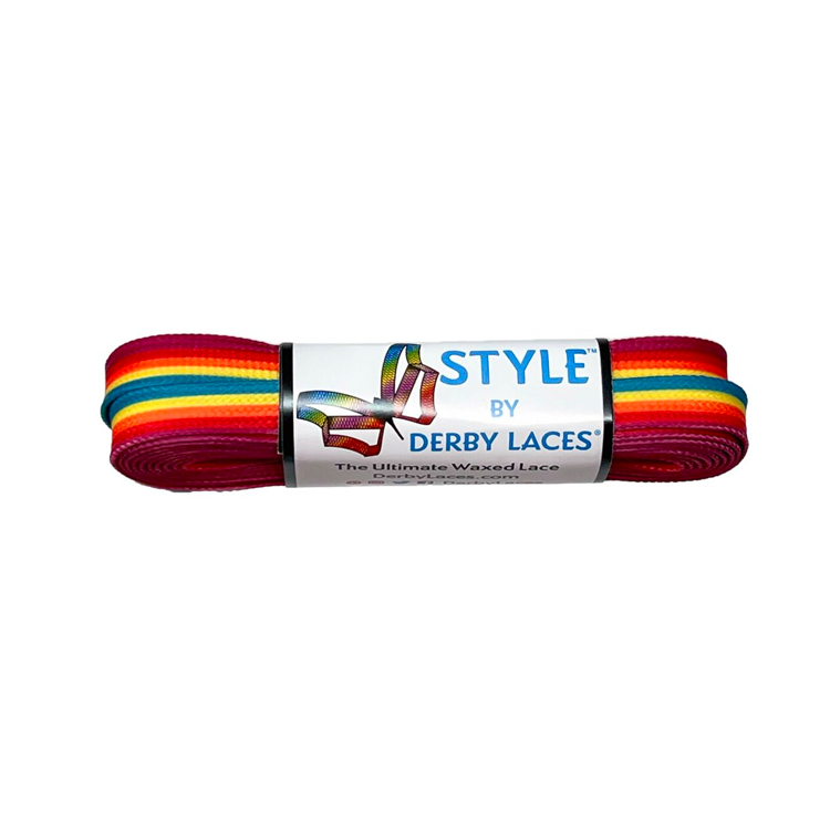Rainforest Sunset Stripe Waxed Shoelaces - Durable & Water-Resistant for Hiking Boots, Work Shoes & Outdoor Activities