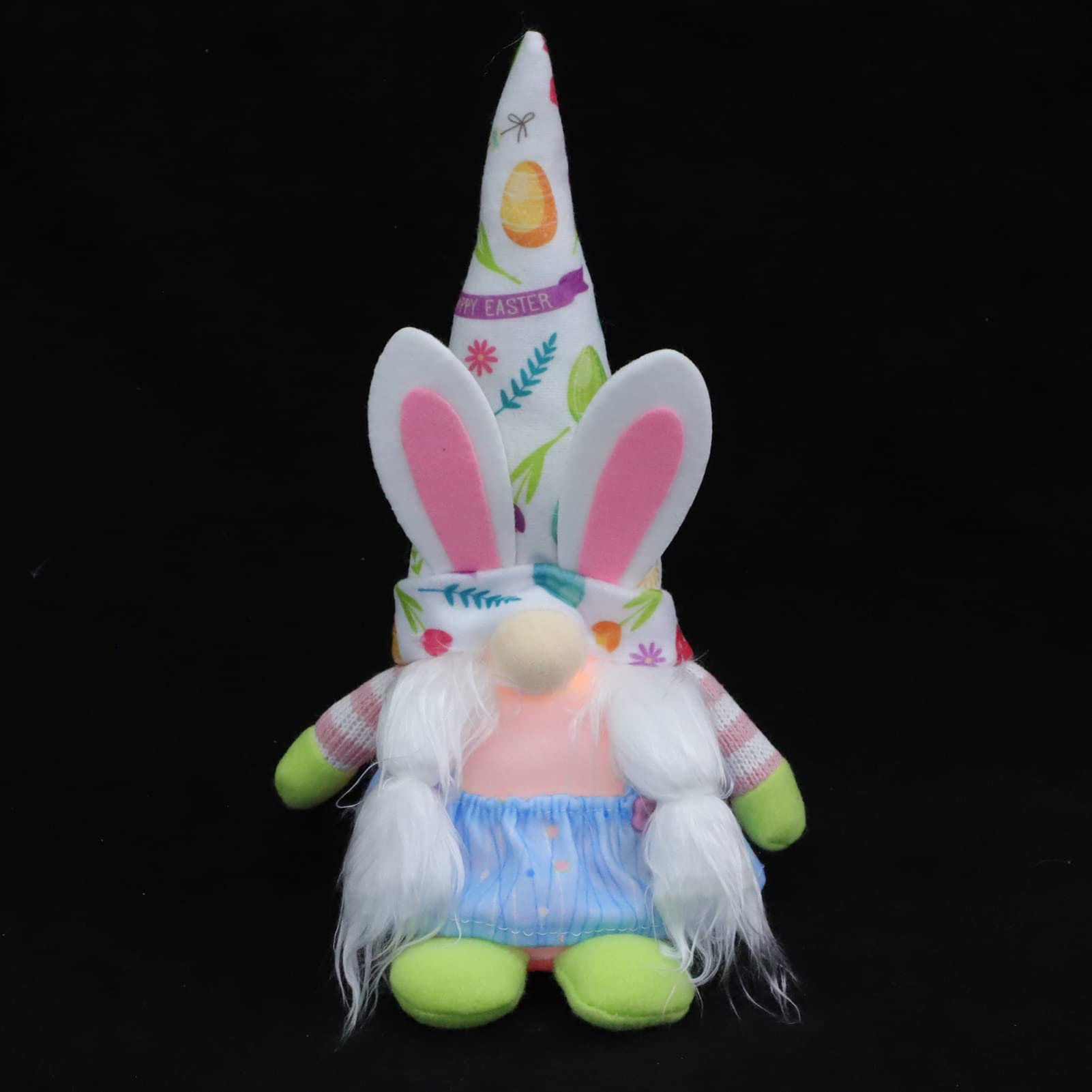 ABOOFAN Glowing Easter Bunny Gnome Doll - Luminous Plush Rabbit Ornament for Spring & Easter Decor - Swedish Tomte Faceless Desktop Decoration - Perfect Easter Gift for Kids & Home