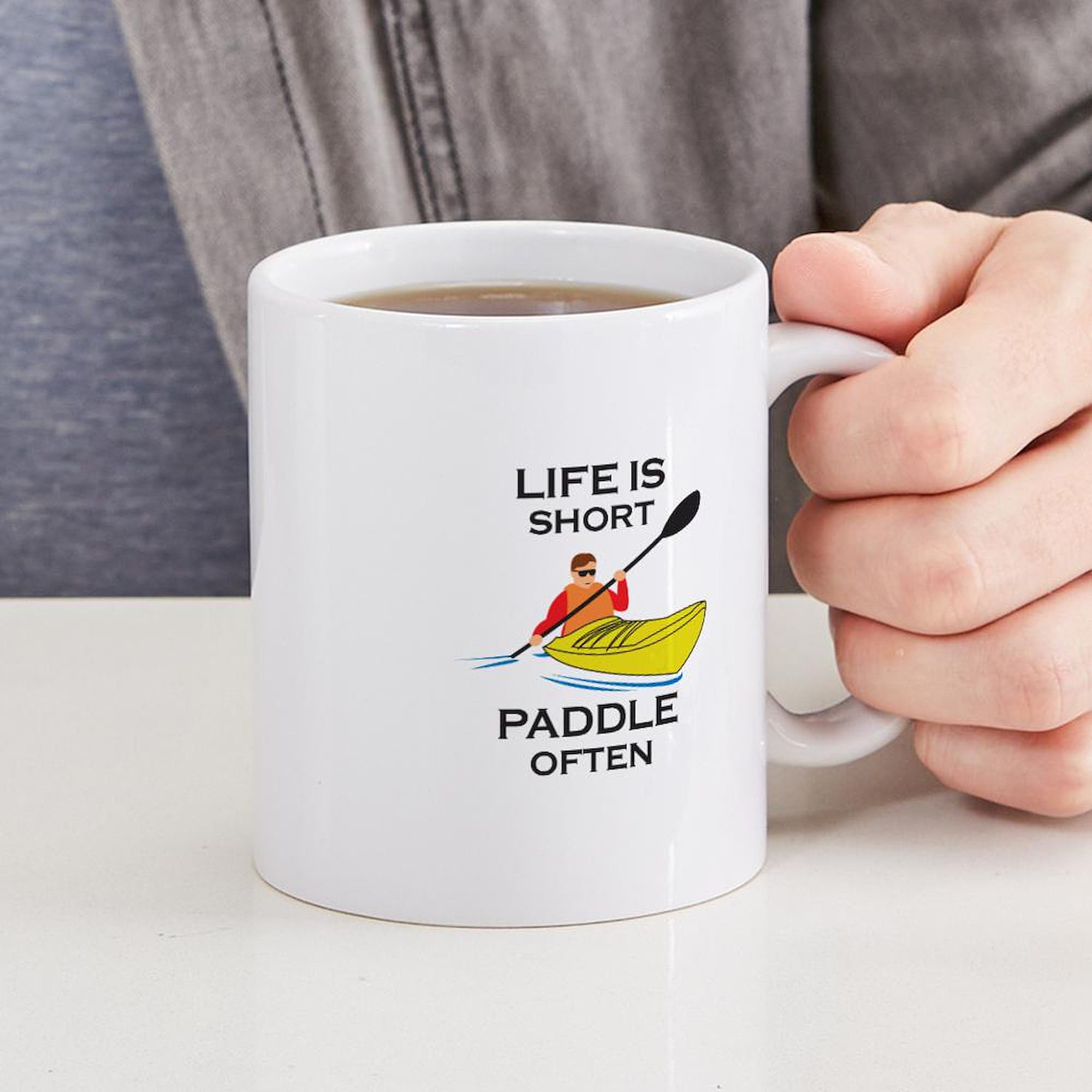 PADDLE OFTEN 11 oz Ceramic Coffee Mug (325 ml) - Funny Paddleboarding Gift for Coffee Lovers - Perfect for Beach Trips & Morning Brews