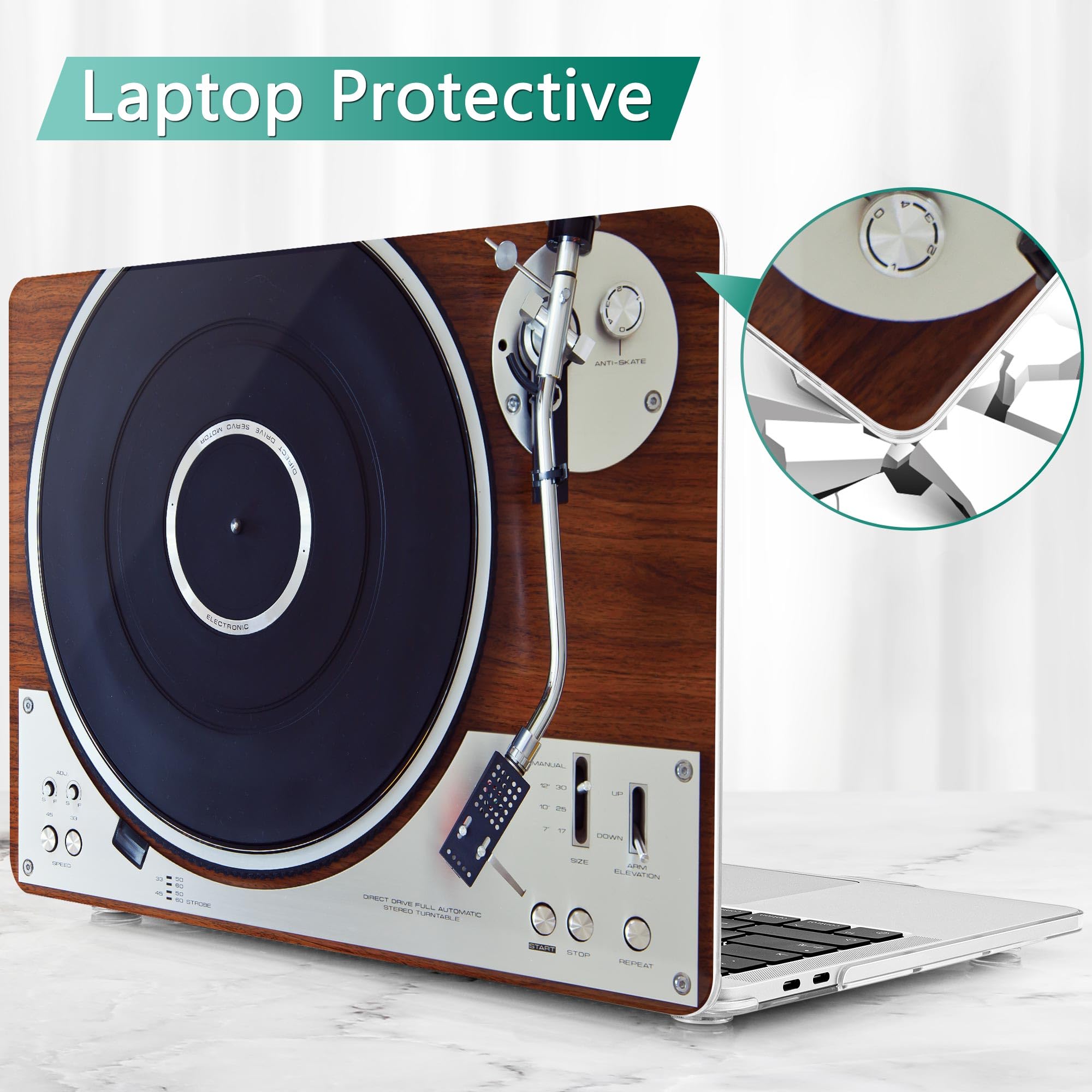 May Chen Screen Protector & Keyboard Cover for MacBook Pro 16-inch A2141 (2019-2020 Model) - Soft-Touch Plastic Case Compatible with Touch Bar & Touch ID - Perfect for Office Work, Travel, and Music Lovers with Vinyl Record Collection