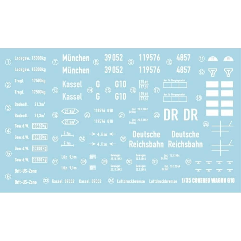 AK Interactive 35502 1/35 Scale German Railway Covered G10 Wagon Model Kit - Perfect for WWII Military Train Dioramas & Historical Model Railroad Displays