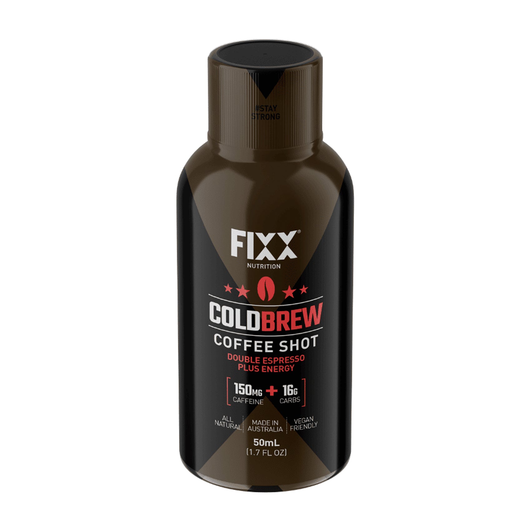 Fixx Nutrition Cold Brew Coffee Shot - Strong & Smooth Energy Boost for Workouts, Travel & Busy Days | 100% Natural, Low Acid, High Caffeine Coffee Concentrate