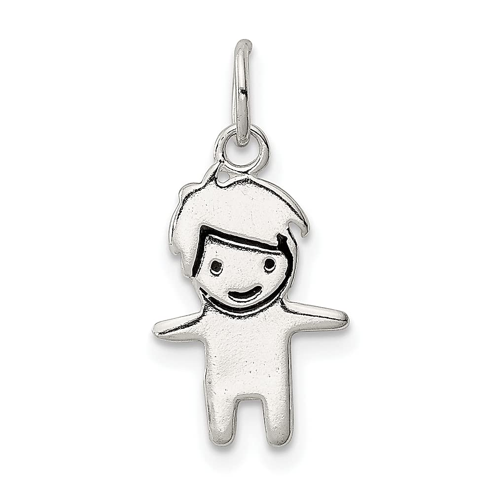 925 Sterling Silver Enameled Boy Charm Necklace - Dainty Baby Pendant Jewelry for Women | Thoughtful Gift for Her | Perfect for Mother's Day, Baby Showers & Special Occasions