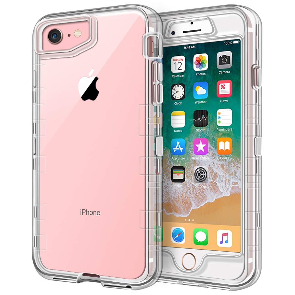 Anuck 3-in-1 Heavy Duty Defender Shockproof Case for iPhone SE 2022/2020, iPhone 8 & iPhone 7 (4.7