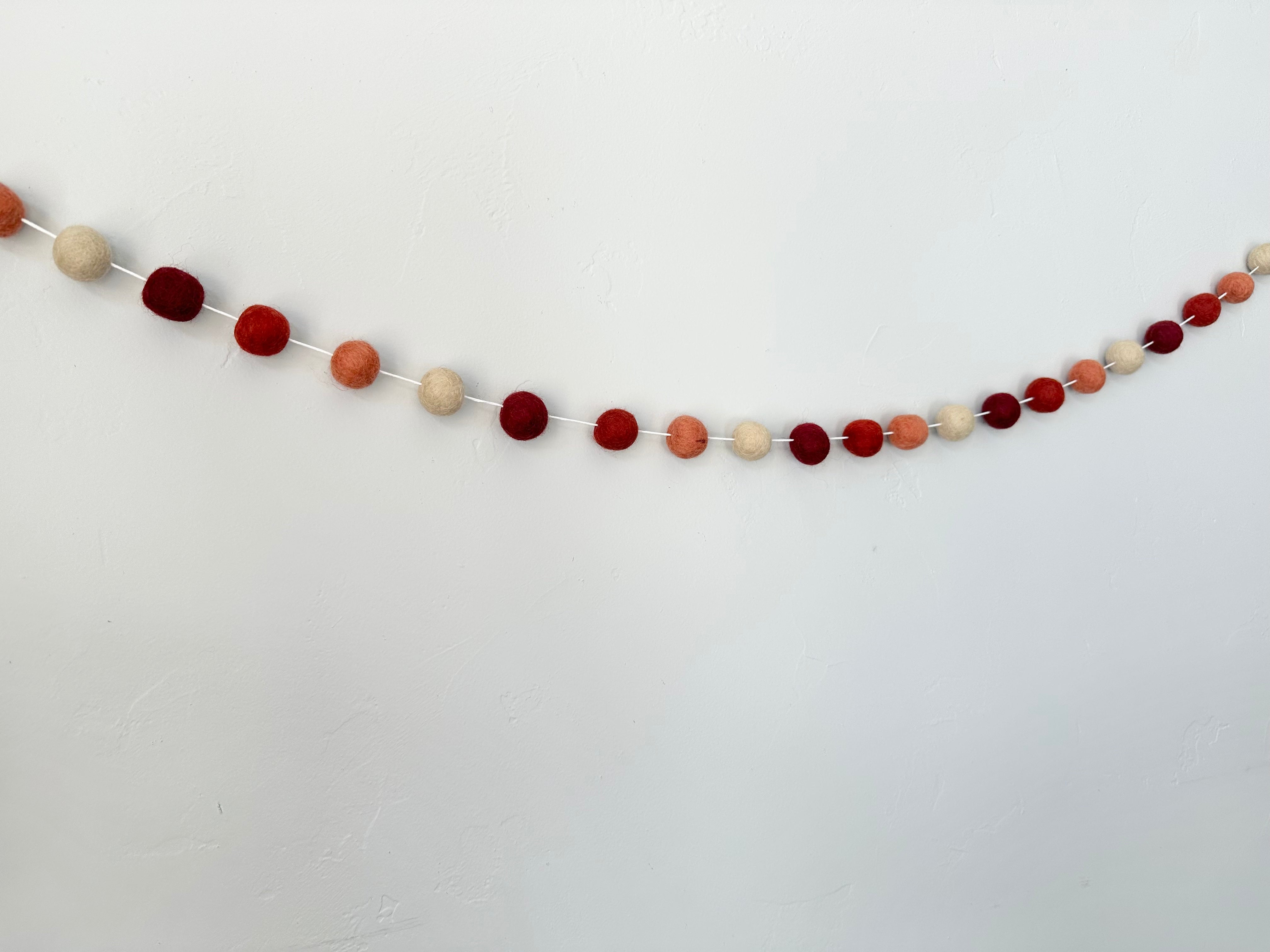Vibrant Ombre Felt Ball Garland - Handmade Decoration for Nursery, Wedding, Party & Home Decor | Perfect for Baby Showers, Christmas Tree, and Wall Hangings