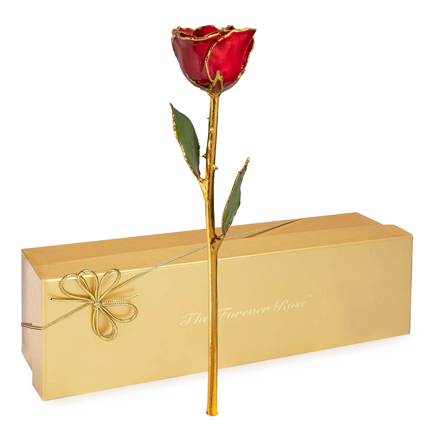 24K Gold Dipped Real Forever Rose - Genuine Handcrafted Luxury Gift for Women & Men | Anniversary, Valentine's Day, Wedding & Romantic Occasions
