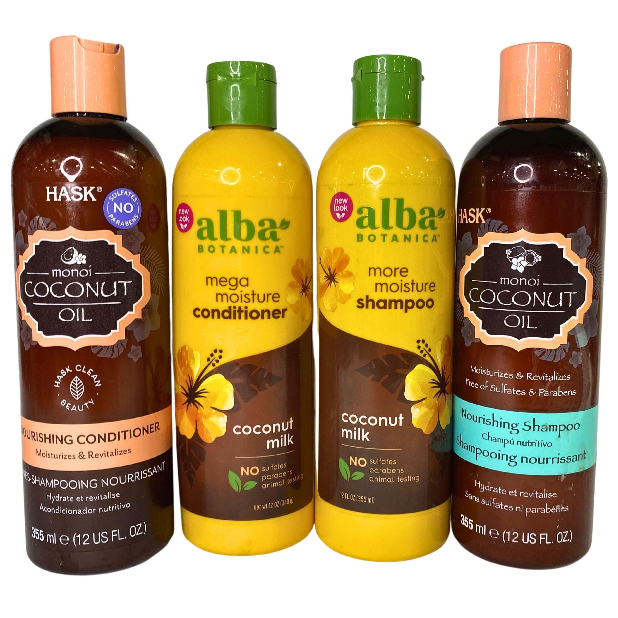 Alba & Hask Shampoo & Conditioner Set - 40 Piece Travel Size Bundle for Hair Care - Perfect for Hotels, Gyms, Travel & On-The-Go Use