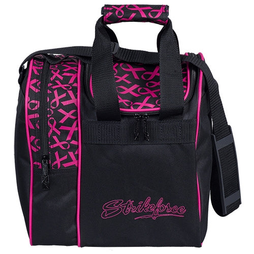 KR Strikeforce Rook Pink Ribbons Single Bowling Ball Tote Bag - Lightweight Bowling Accessory for Women & Men - Perfect for League Play, Practice & Tournaments