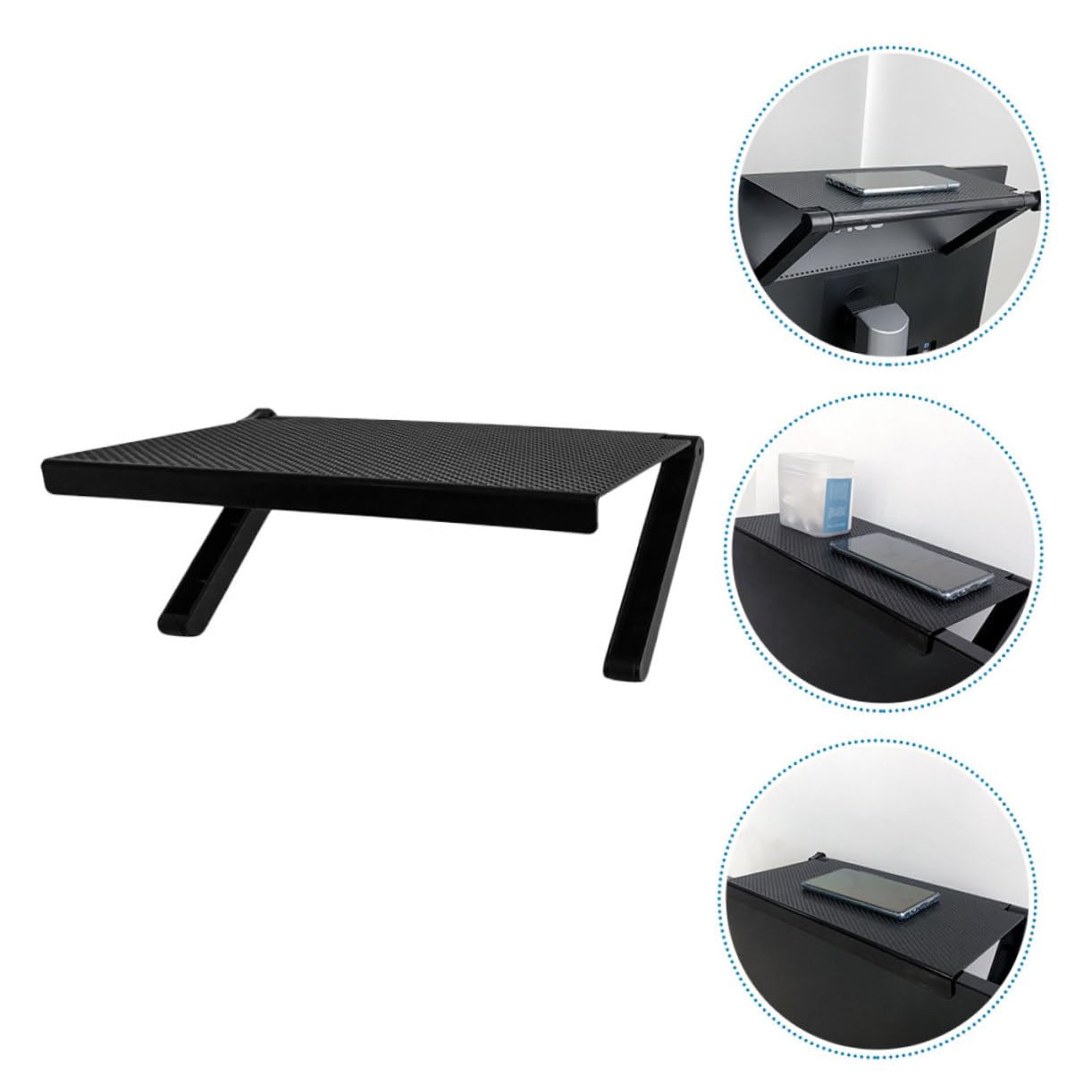 LALADEFIEE 1-Piece Adjustable Wall Mount Monitor Stand for Laptop, LCD TV - 360° Rotating Shelf with ABS Plastic Construction - Perfect for Home Office, Gaming Setup & Space-Saving Workspaces