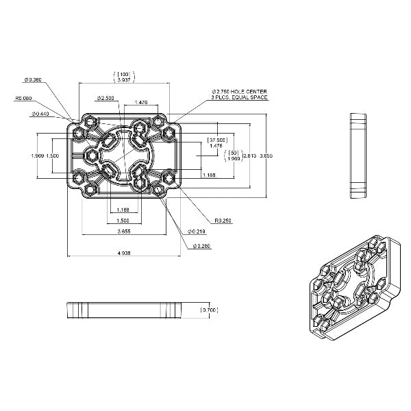 RAM RAP-356U Universal Mounting Plate - Compatible with RAM Mounts for Secure Device Installation - Perfect for Boating, Motorcycling, and Off-Road Adventures