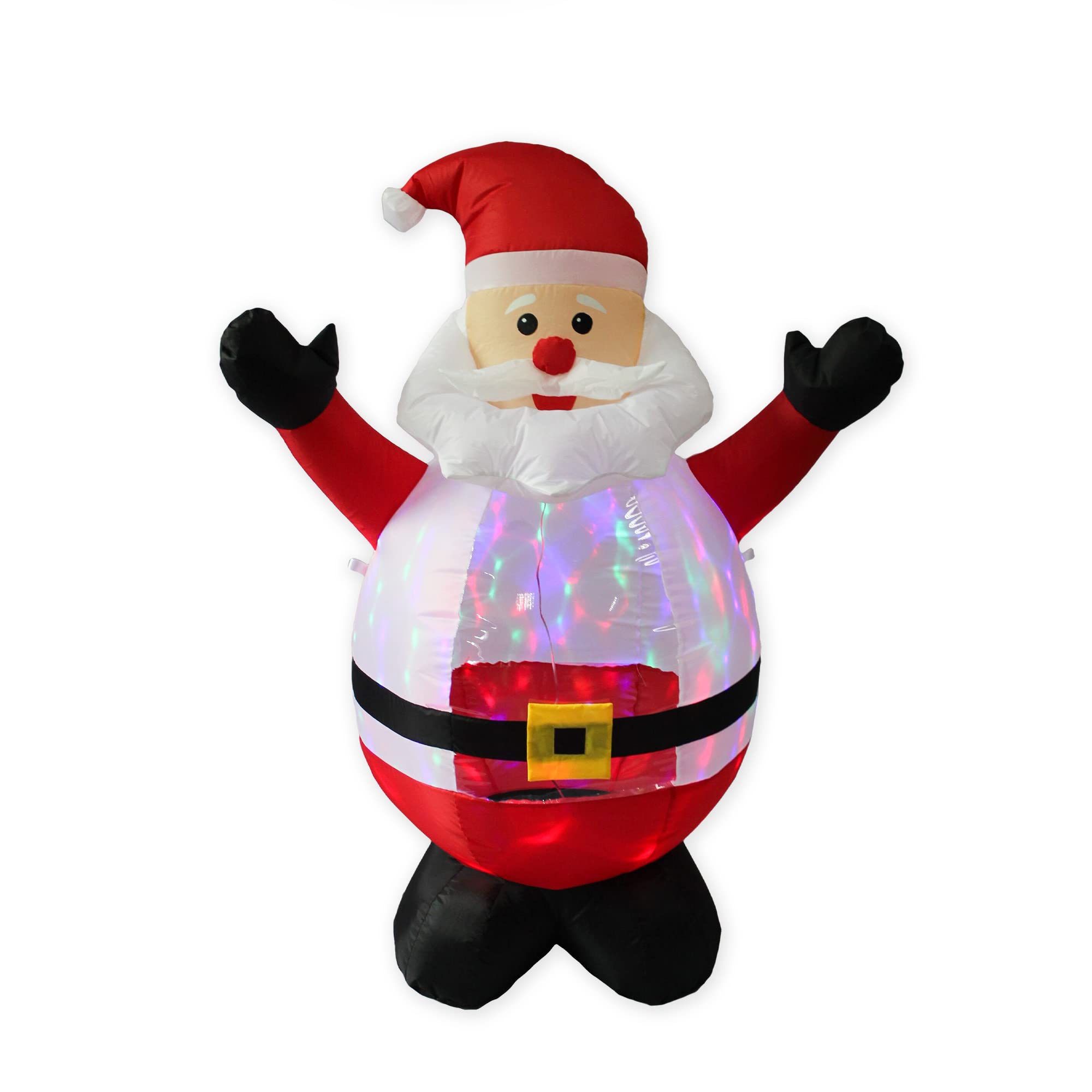 Ycolnaefllr 6FT Santa Claus Open Arms Christmas Inflatable Decor - Outdoor/Indoor Holiday Decoration with LED Lights for Yard, Lawn & Home - Perfect for Christmas Parties, Neighborhood Decor & Festive Celebrations