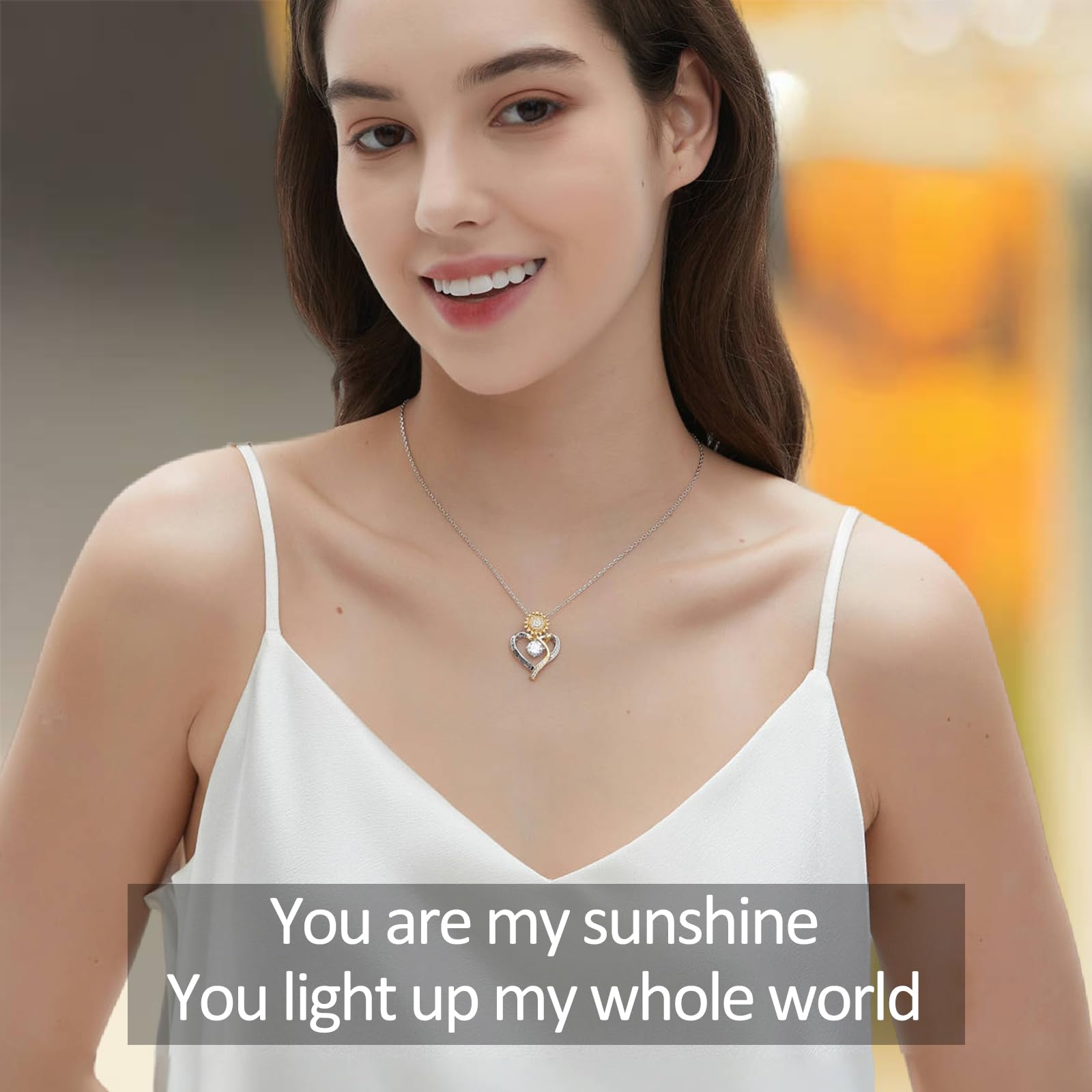 Sunflower Necklace for Women - Elegant Floral Jewelry Gift for Wife, Girlfriend, Her Birthday, Wedding & Anniversary - Perfect for Everyday Wear, Date Nights & Special Occasions