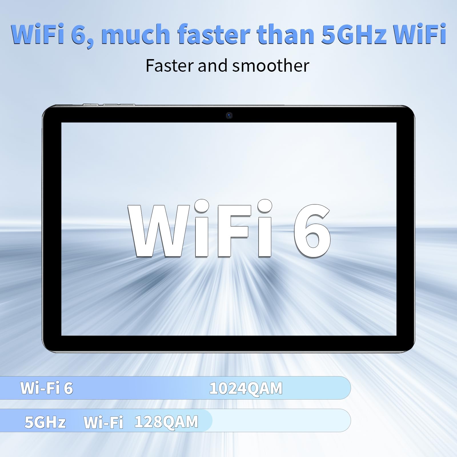 2023 New Android 13 Tablet - 10 Inch 2-in-1 Tablet with 6GB RAM, 64GB ROM, 1TB Expandable Storage, Quad-Core Processor, WiFi 6 & Bluetooth - Includes Keyboard & Mouse, GMS Certified IPS Touch Screen (Blue) - Perfect for Work, Study & Entertainment