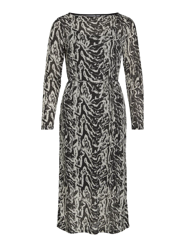 Nala Boat Neck Midi Dress - Elegant Black Beauty & Nala Birch Print Flowy Summer Dress for Women | Perfect for Beach Vacations, Date Nights & Casual Outings