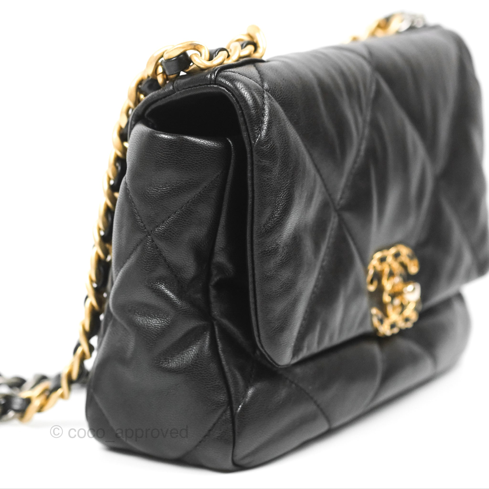 Chanel 19 Small Black Goatskin Mixed Hardware Handbag - Luxury Designer Crossbody Bag for Women | Perfect for Evening Events, Date Nights & Special Occasions