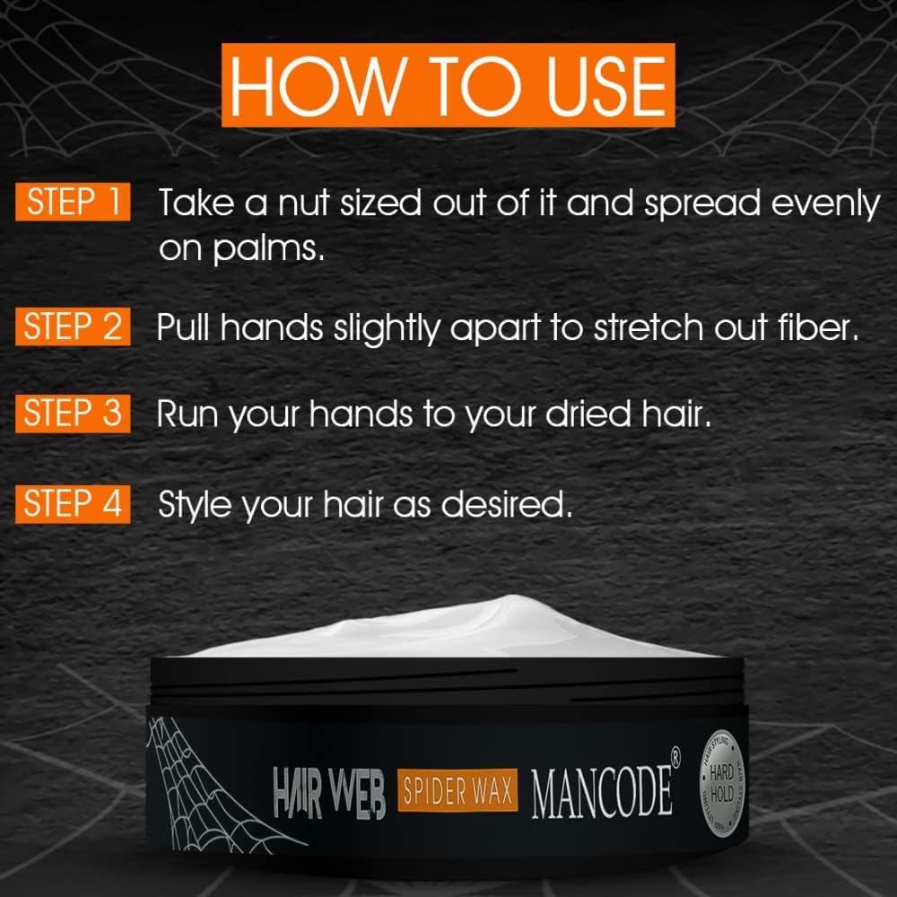 Spider Hair Wax for Men - Strong Hold Styling Gel for Spiky & Textured Hairstyles - Perfect for Daily Use & Special Occasions