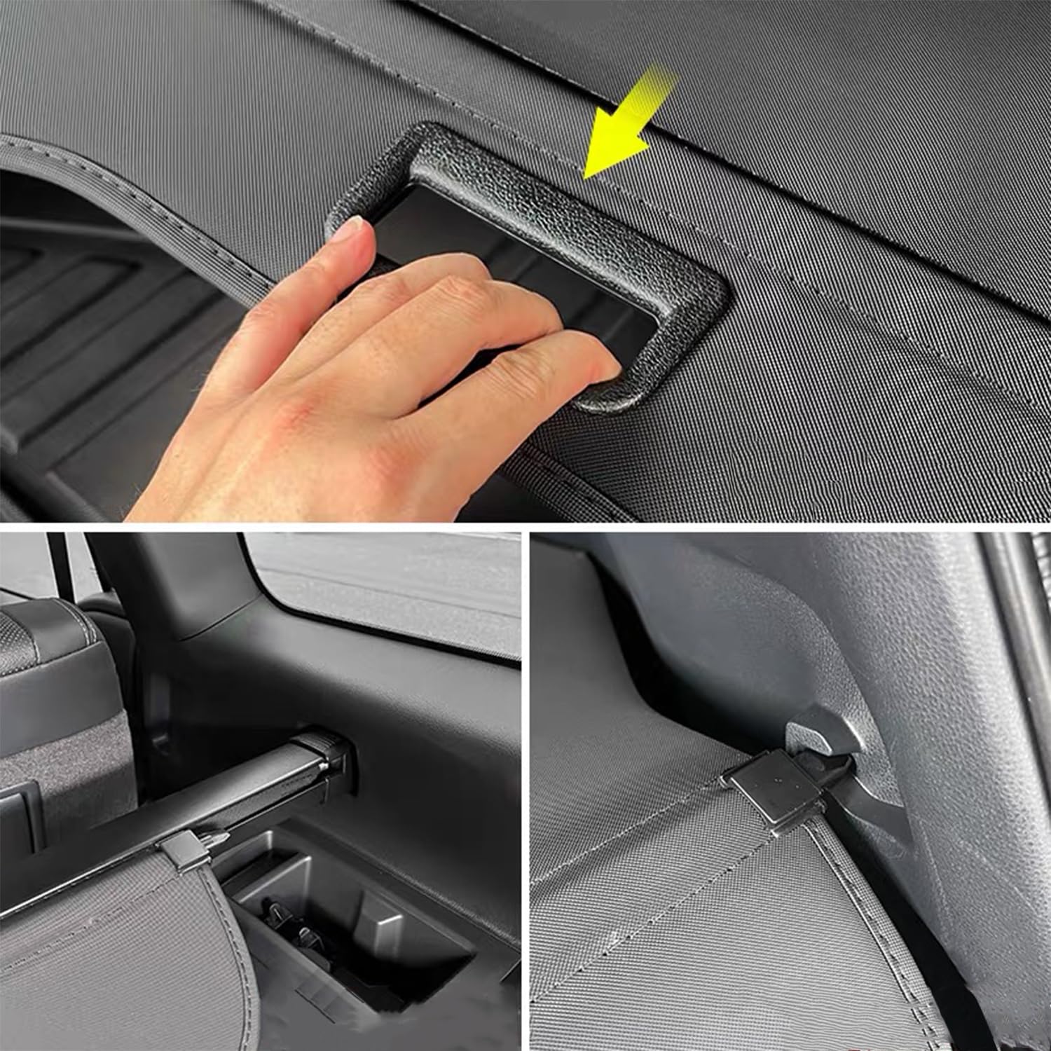 2024-2025 Toyota Land Cruiser Prado J250 Retractable Cargo Cover - Black Rear Trunk Luggage Security Shade Shield (1 Set) | Perfect for Road Trips, Camping & Vehicle Storage Protection