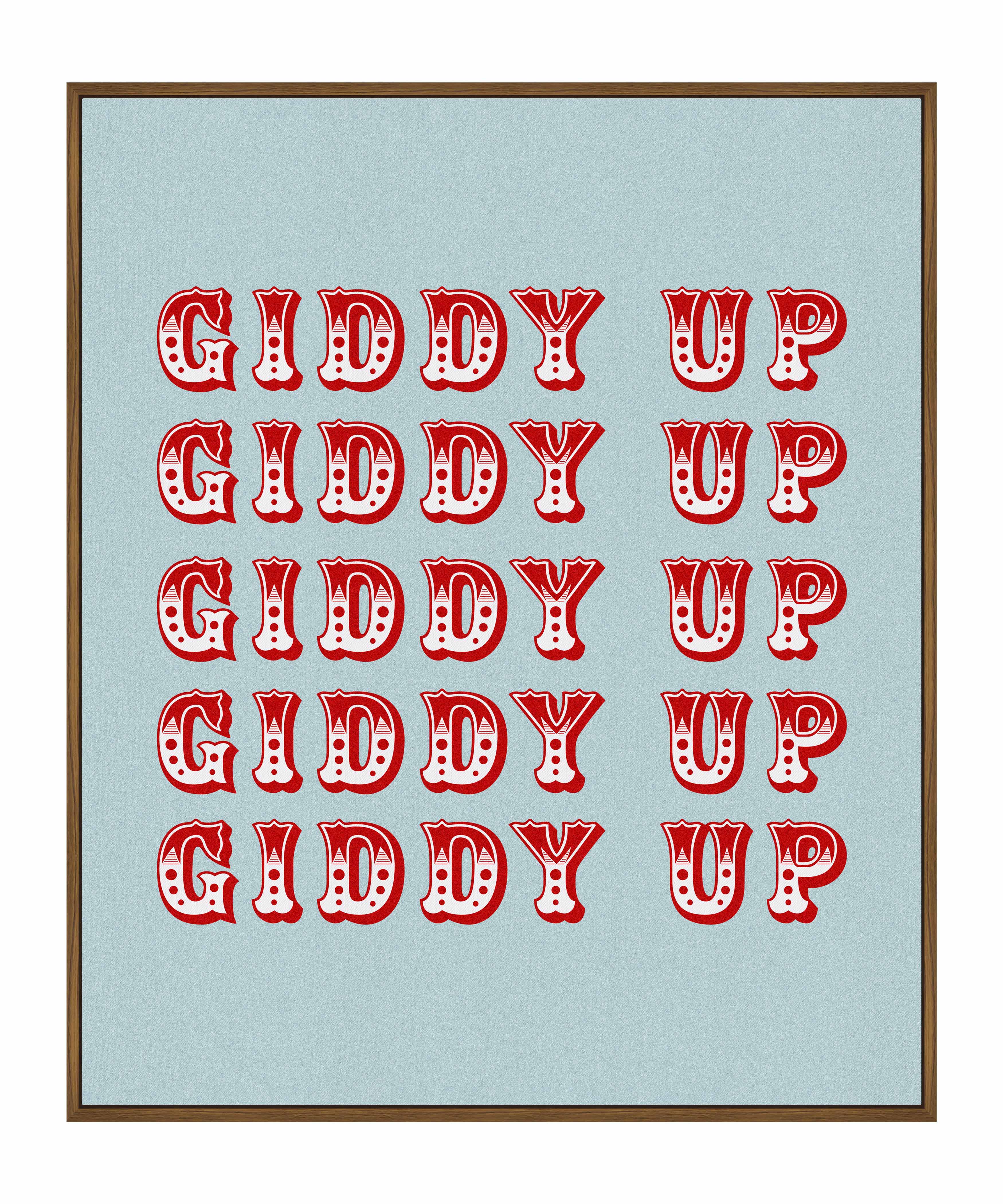 Giddy Up Western Horse Art Print - Gallery Wrapped Canvas Wall Decor for Living Room, Bedroom & Office - Ready to Hang Home Decor