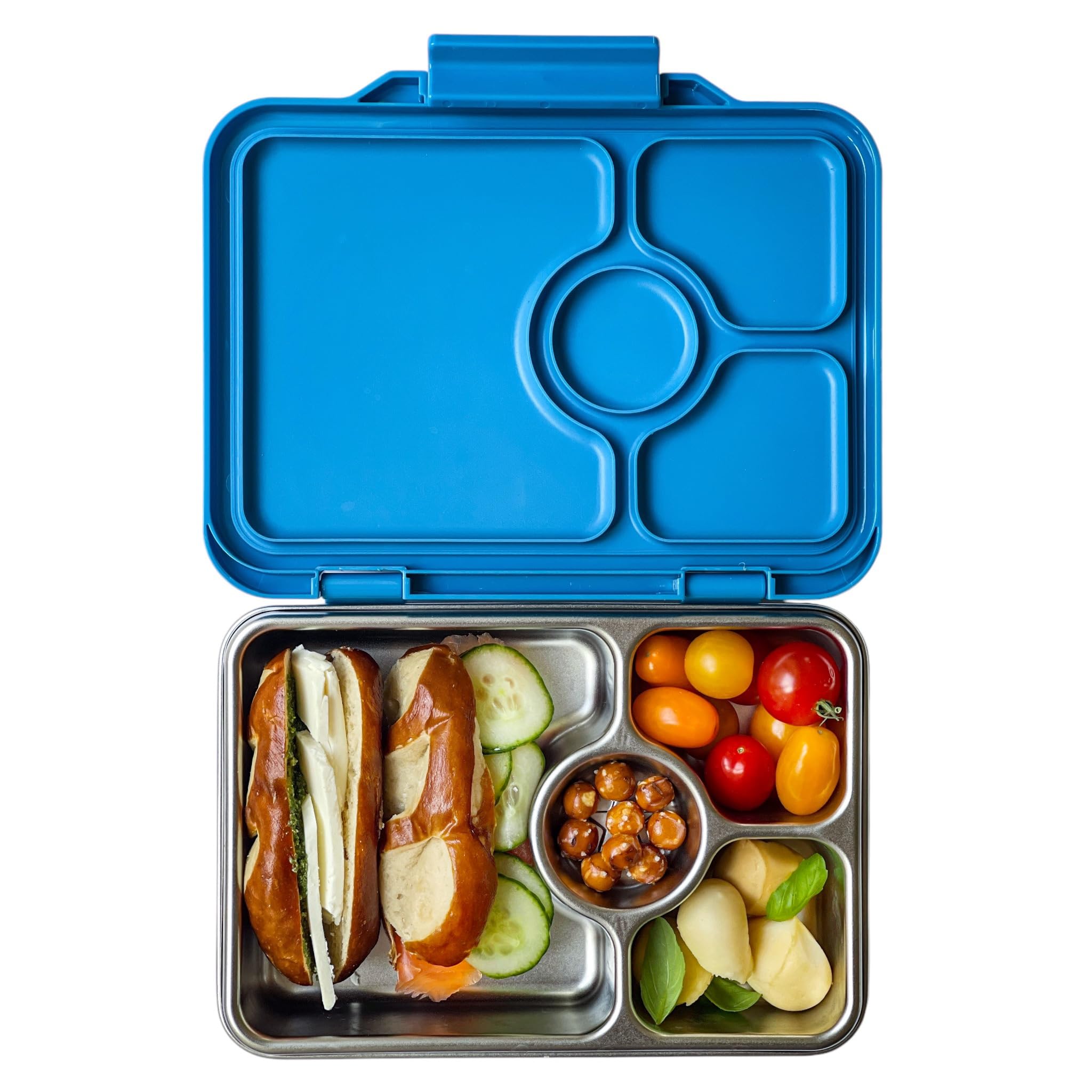 Yumbox Prêt Stainless Steel Bento Lunch Box with Leakproof Lid - Durable & Reusable Food Container for Sandwiches, Snacks, Salads & Meal Prep - Perfect for School, Office, Picnics & Travel (Normandy Blue)