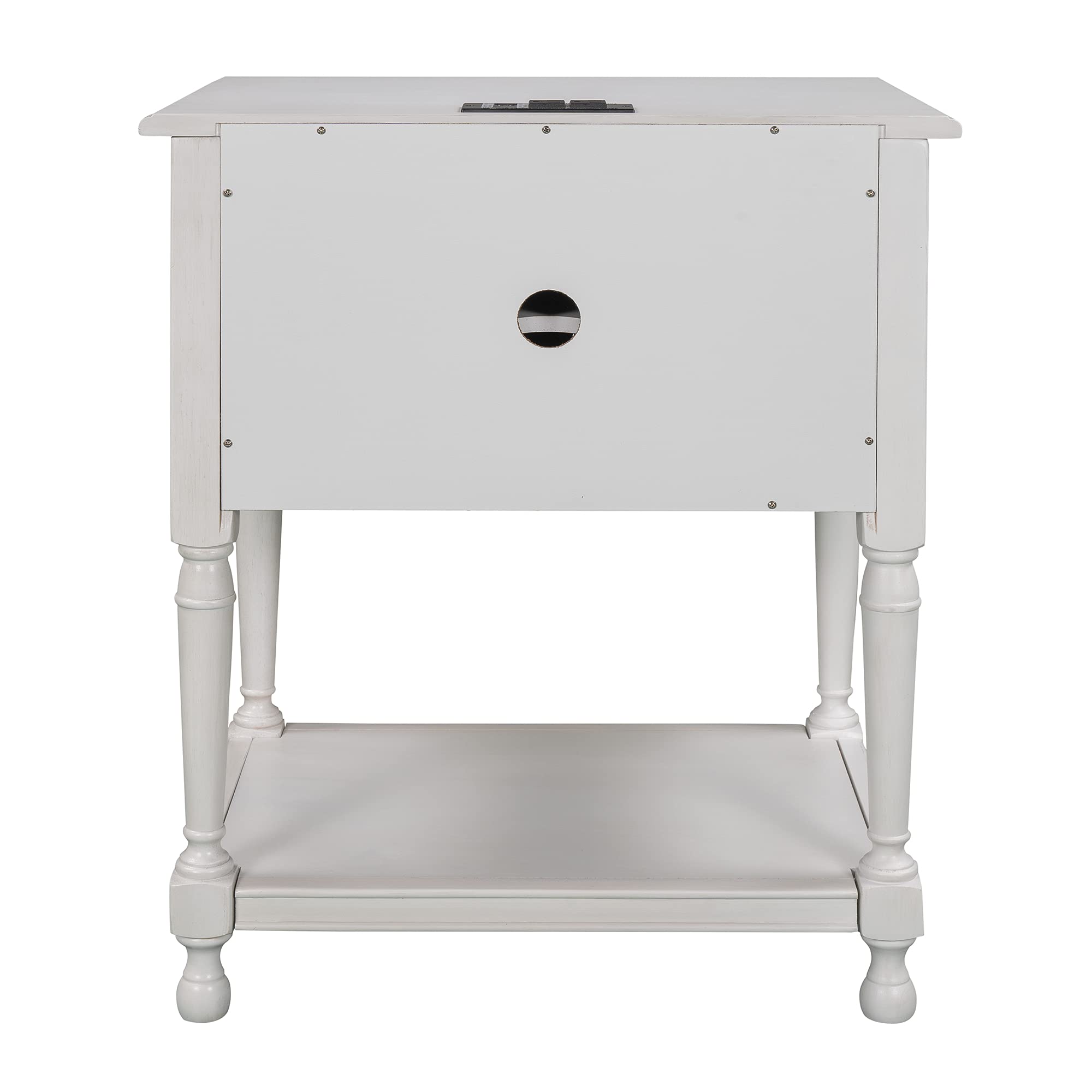 Mid Century Modern Nightstand - White Wood Bedside Table with Storage Drawer & Shelf for Bedroom - Compact End Table for Small Spaces, Apartment Living & Guest Rooms