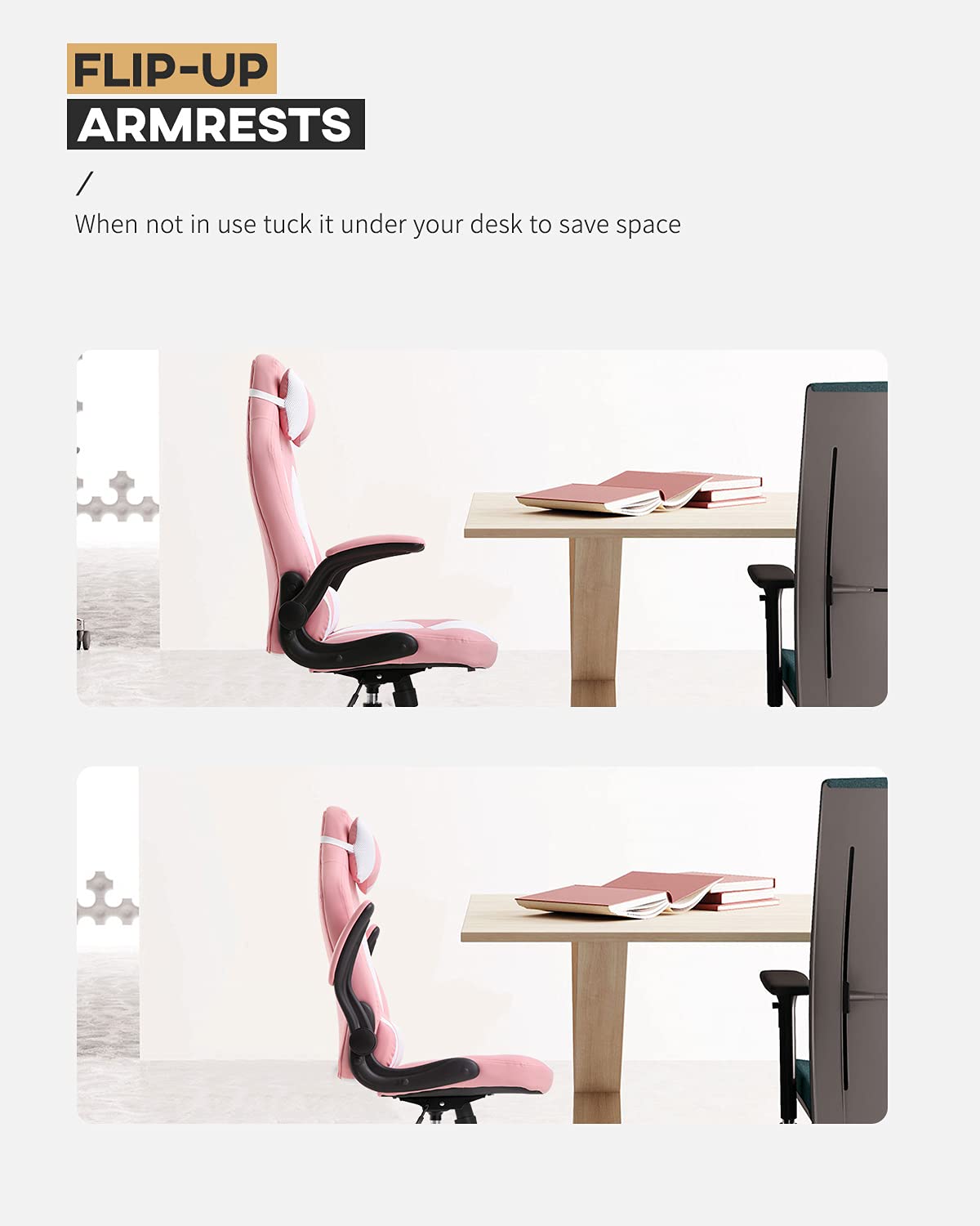 Ergonomic PC Gaming Chair with Adjustable Armrests, Headrest & Lumbar Support - High Back PU Leather Office Desk Chair for Home, Work & Gaming - Comfortable Executive Racing Style Computer Chair (Pink) - Perfect for Esports, Streaming & Long Work Sessions