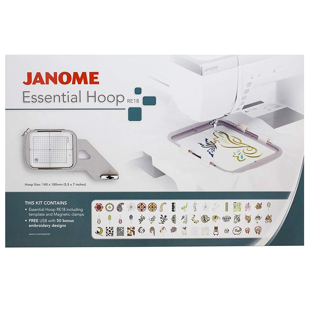 Janome RE18 Embroidery Hoop - Premium 5x7 Inch Embroidery Frame for Janome Sewing Machines | Perfect for DIY Crafts, Quilting & Home Decor Projects