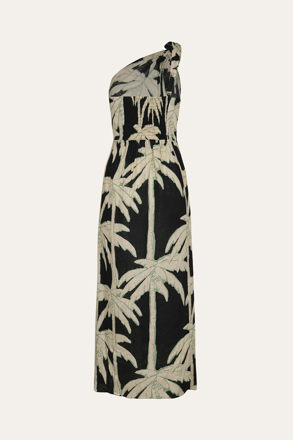 Elegant Dark Palms Print Dress for Women - Flowy Summer Maxi Dress for Beach, Vacation & Casual Outings
