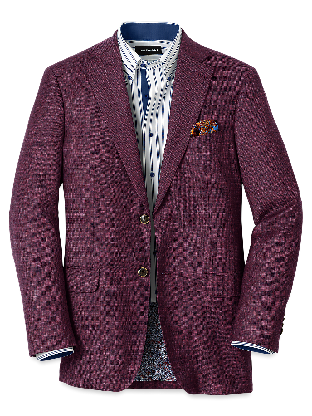 Premium Wool Single Breasted Notch Lapel Blazer for Men - Classic Plum Color Business Jacket | Perfect for Office Wear, Formal Events & Professional Occasions