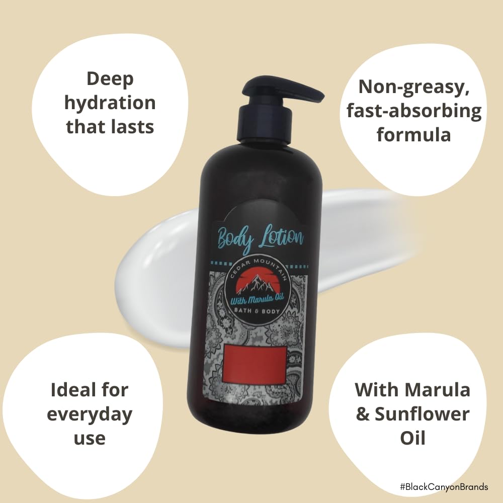 Premium Cedar Mountain White Chocolate & Watermelon Scented Body Lotion with Marula Oil - 16 Oz (2 Pack) - Hydrating Moisturizer for Dry Skin, Perfect for Daily Use & Gift Giving