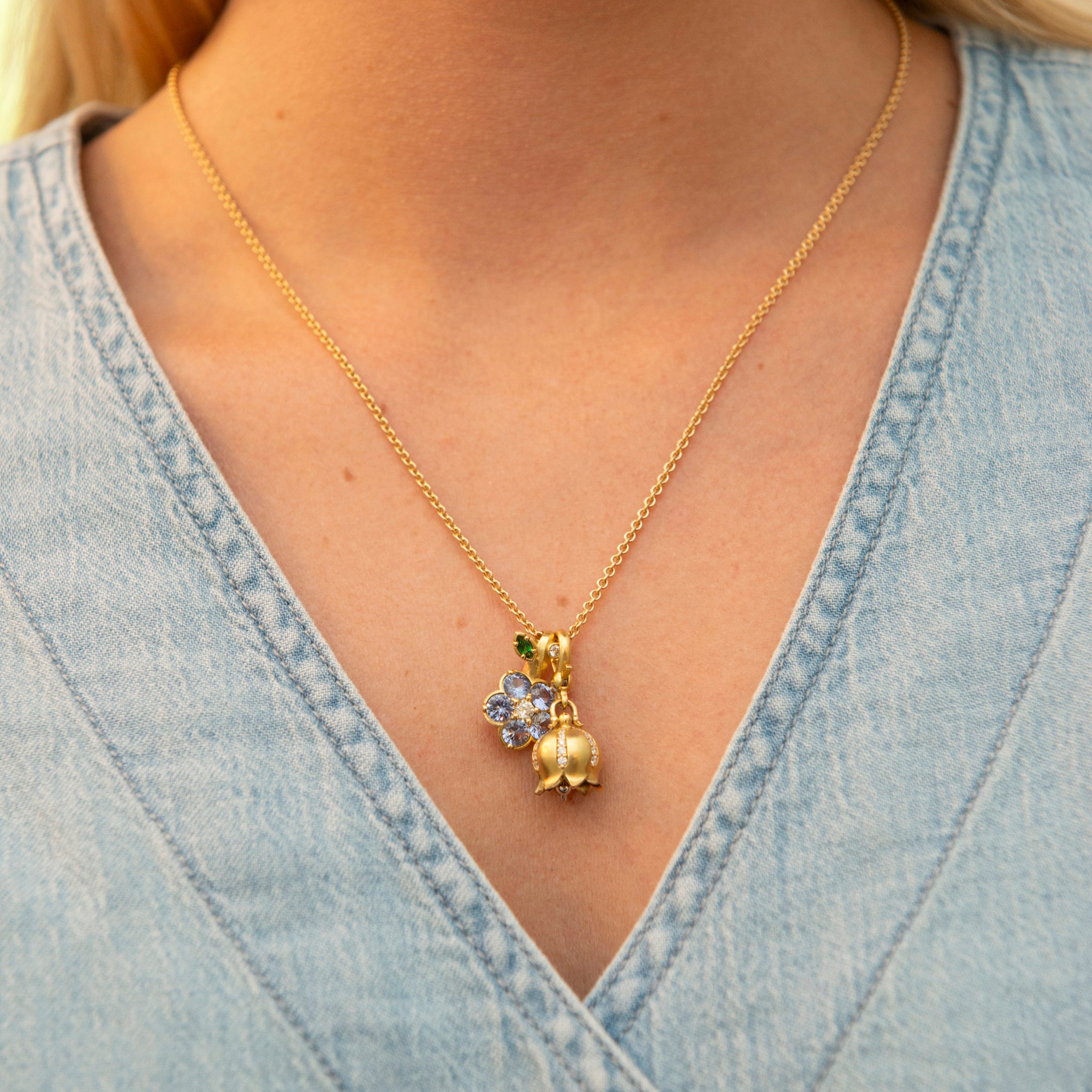 Paul Morelli Blue Sapphire Wild Child Snap Over Pendant Necklace - Elegant Jewelry for Women, Perfect for Parties, Weddings & Special Occasions