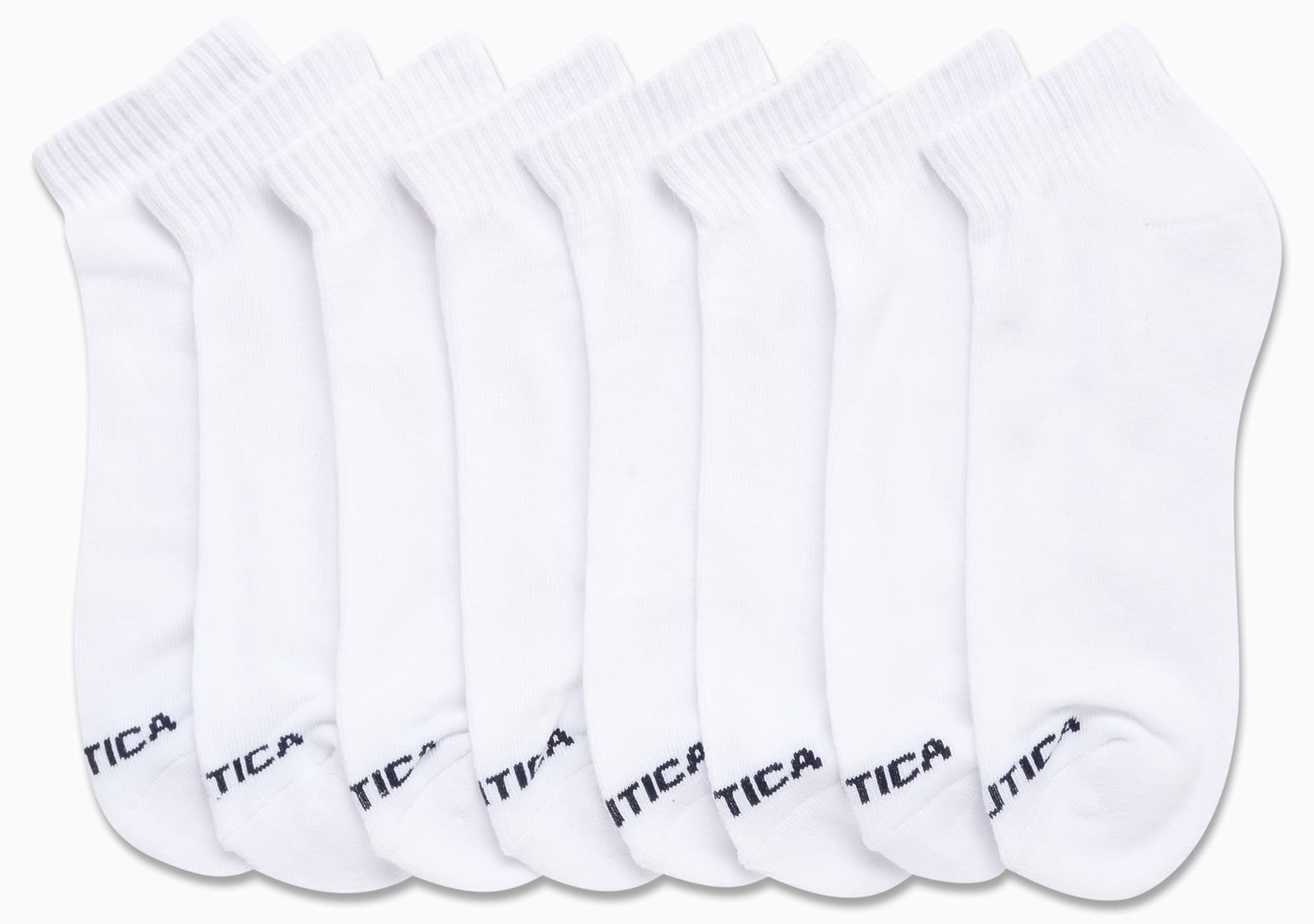 Nautica Men's Quarter Socks 8-Pack - Breathable Cushioned Athletic Ankle Socks for Running, Gym & Casual Wear - Comfortable Sports Socks for Men - Perfect for Workouts, Hiking & Everyday Use