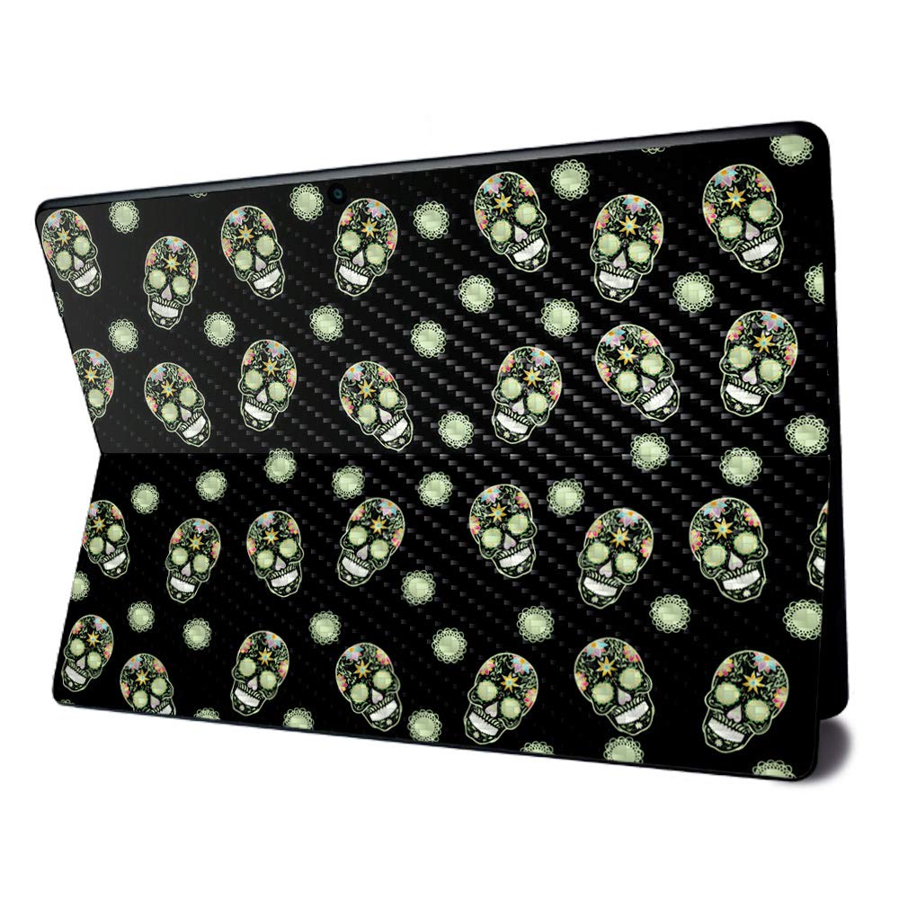 Premium Carbon Fiber Skin for Microsoft Surface Pro X - Nighttime Skulls Design | Textured Protective Cover | Easy to Apply & Remove | Made in USA | Perfect for Work, Travel & School Protection