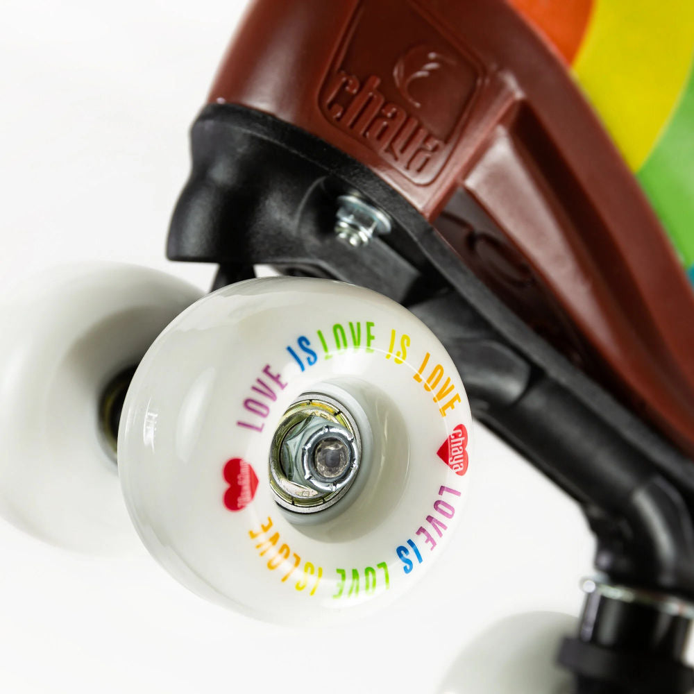 Chaya Melrose Elite Love is Love Roller Skates - Premium Quad Skates for Women & Men - Perfect for Outdoor Skating, Rink, Roller Derby & Artistic Skating